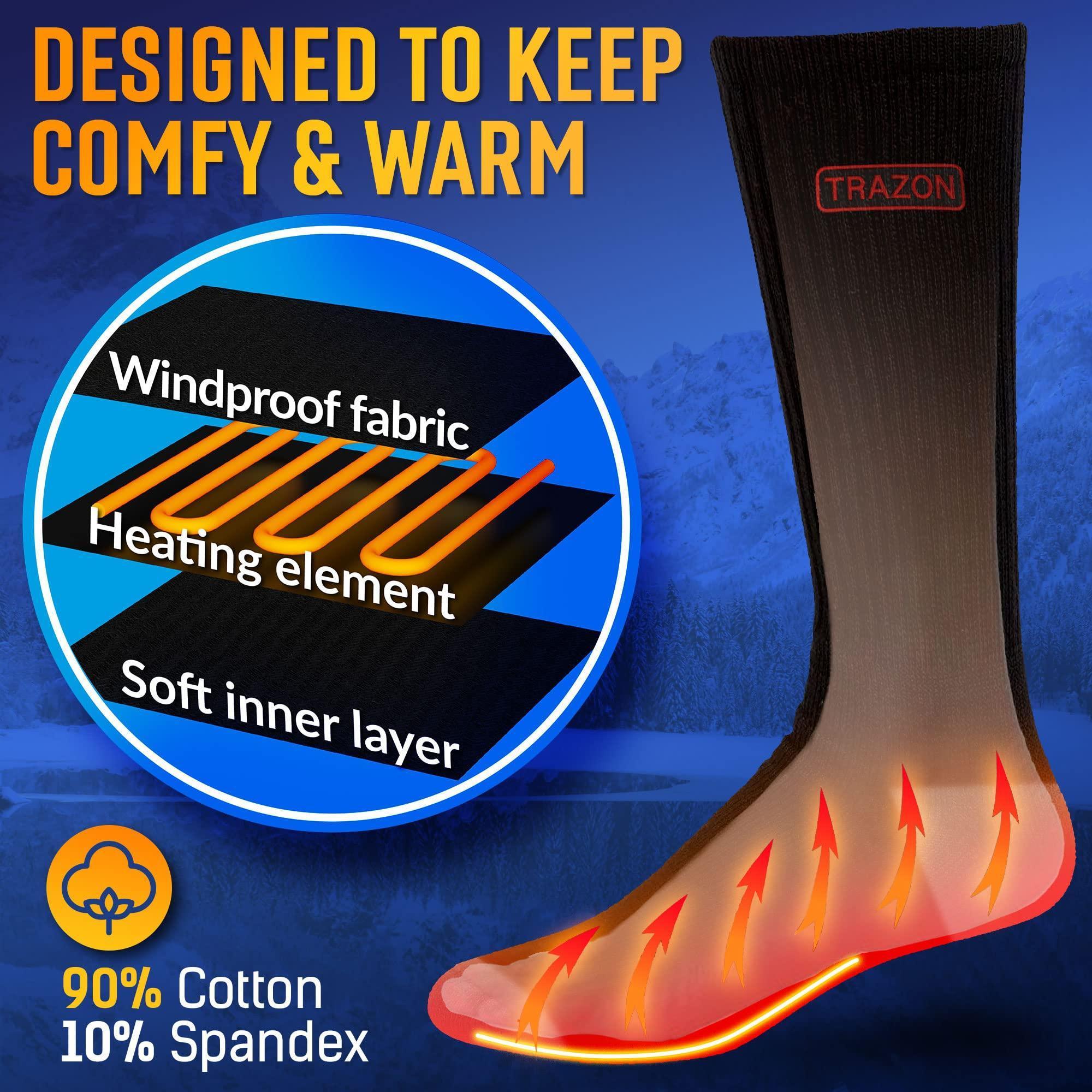 Heated Socks for Men Women L Size Rechargeable Electric Battery Thermal Hunting Fishing Camping Skiing Cycling Running Washable Ergonomical with 4 Temp Modes 5V 5000mA Heated Socks for Men Women L Size Rechargeable Electric Battery Thermal Hunting Fishing Camping Skiing Cycling Running Washable Ergonomical with 4 Temp Modes 5V 5000mA