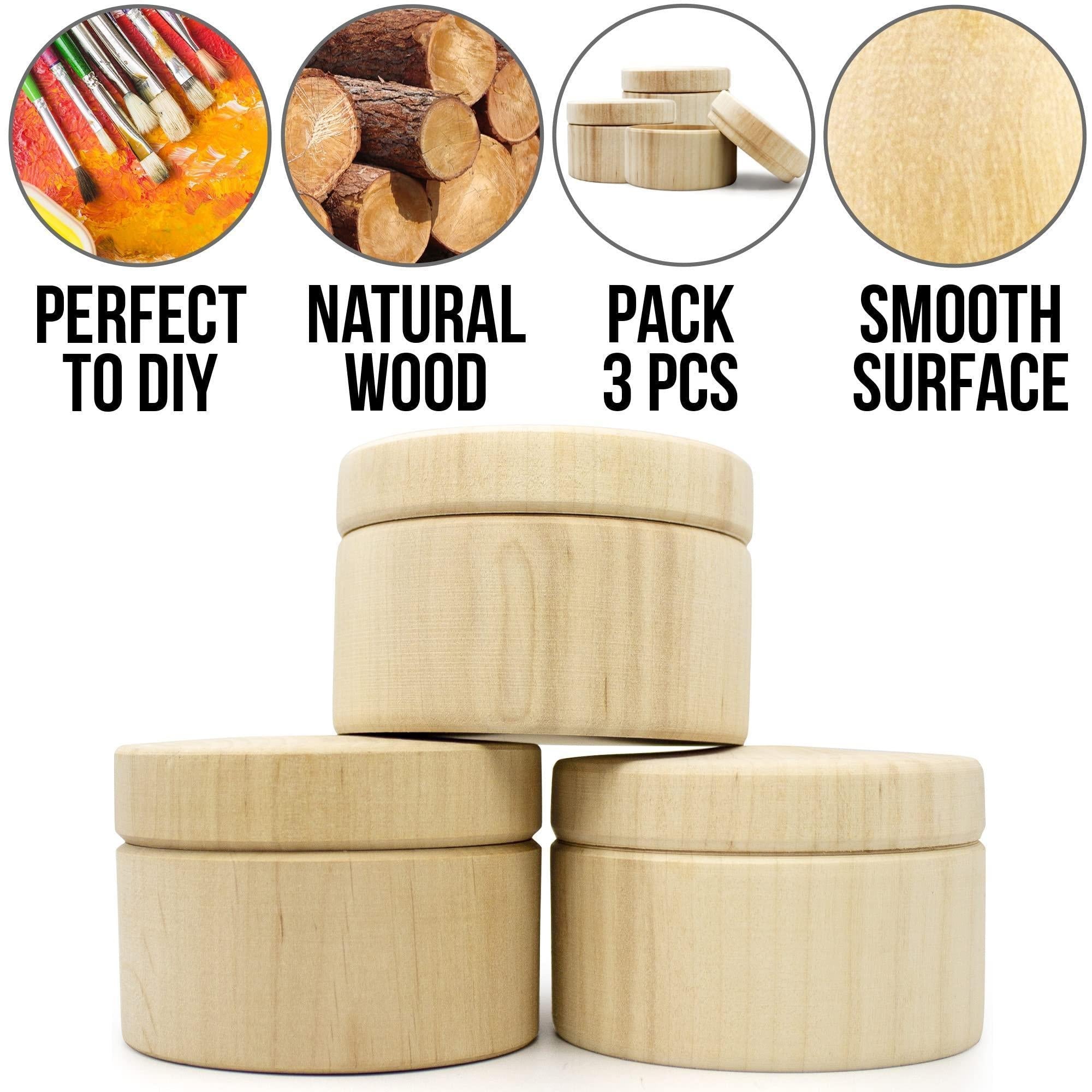 3pcs 2.75 x1.95 inch Small Unpainted Wooden Round Boxes with Lid Mini Wood Box for Crafts Wooden Unfinished DIY Set Storage Trinket Boxes Container Blank Wood Crafts to Paint 3pcs 2.75 x1.95 inch Small Unpainted Wooden Round Boxes with Lid Mini Wood Box for Crafts Wooden Unfinished DIY Set Storage Trinket Boxes Container Blank Wood Crafts to Paint