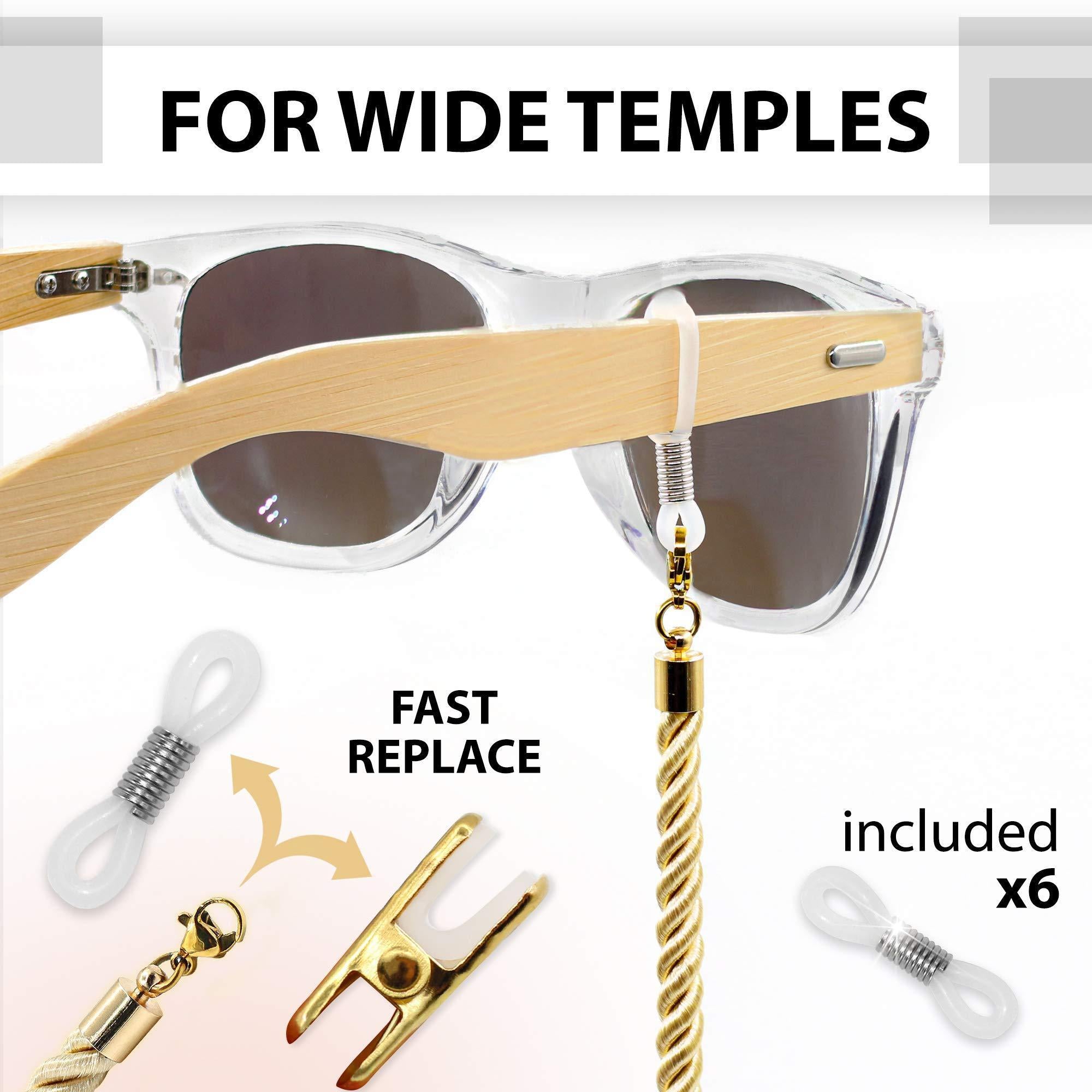 Glasses Strap String Holder Cord Terylene Eyeglasses Gold Chains 3 Pcs Glasses Strap String Holder Cord Terylene Eyeglasses Gold Chains 3 Pcs
