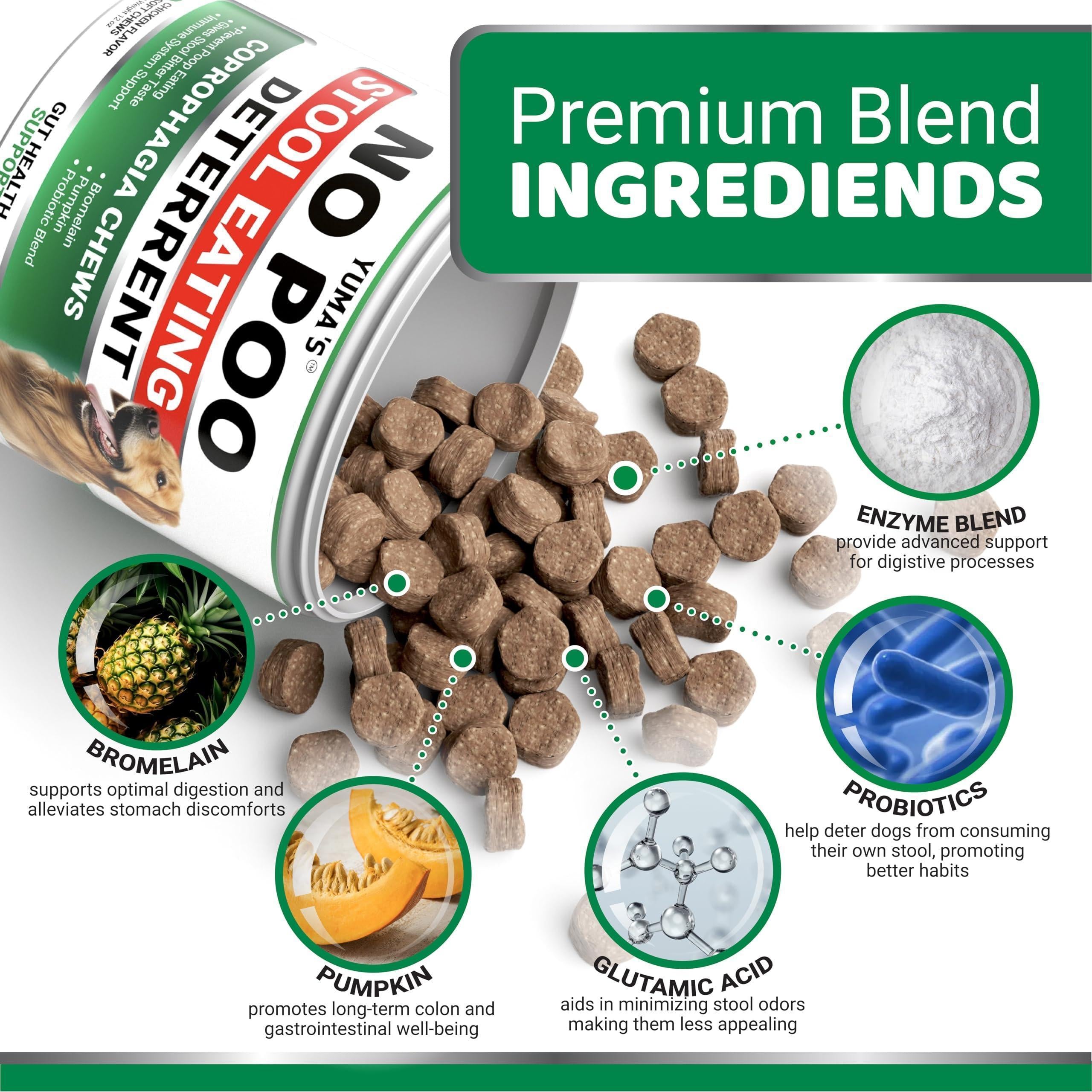 No Poo Chews for Dogs 170 Count Coprophagia Deterrent Probiotics No Poo Chews for Dogs 170 Count Coprophagia Deterrent Probiotics