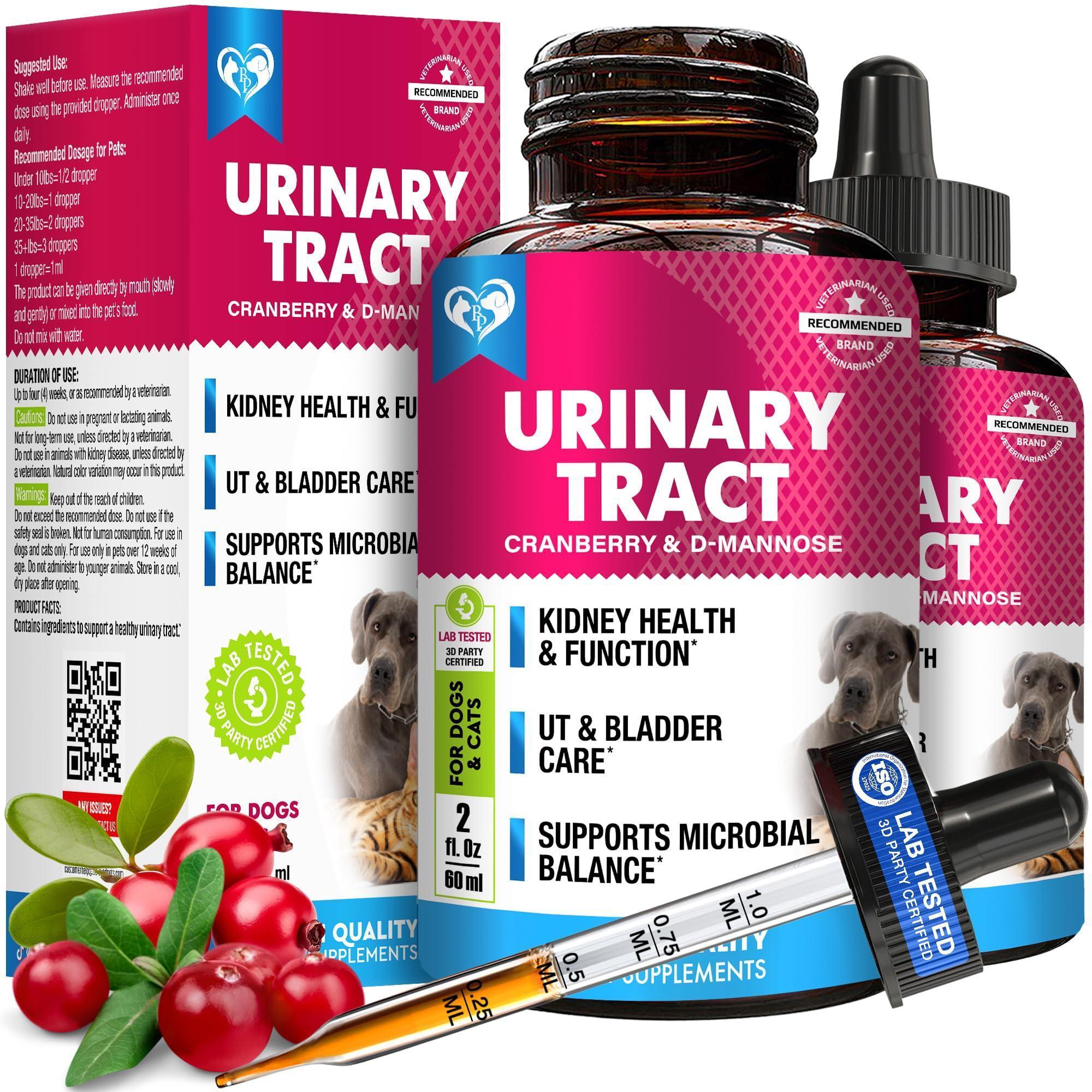 Cat & Dog UTI Treatment Drops 60 ml 2-Pack Cranberry & D-Mannose Bladder Support Cat & Dog UTI Treatment Drops 60 ml 2-Pack Cranberry & D-Mannose Bladder Support