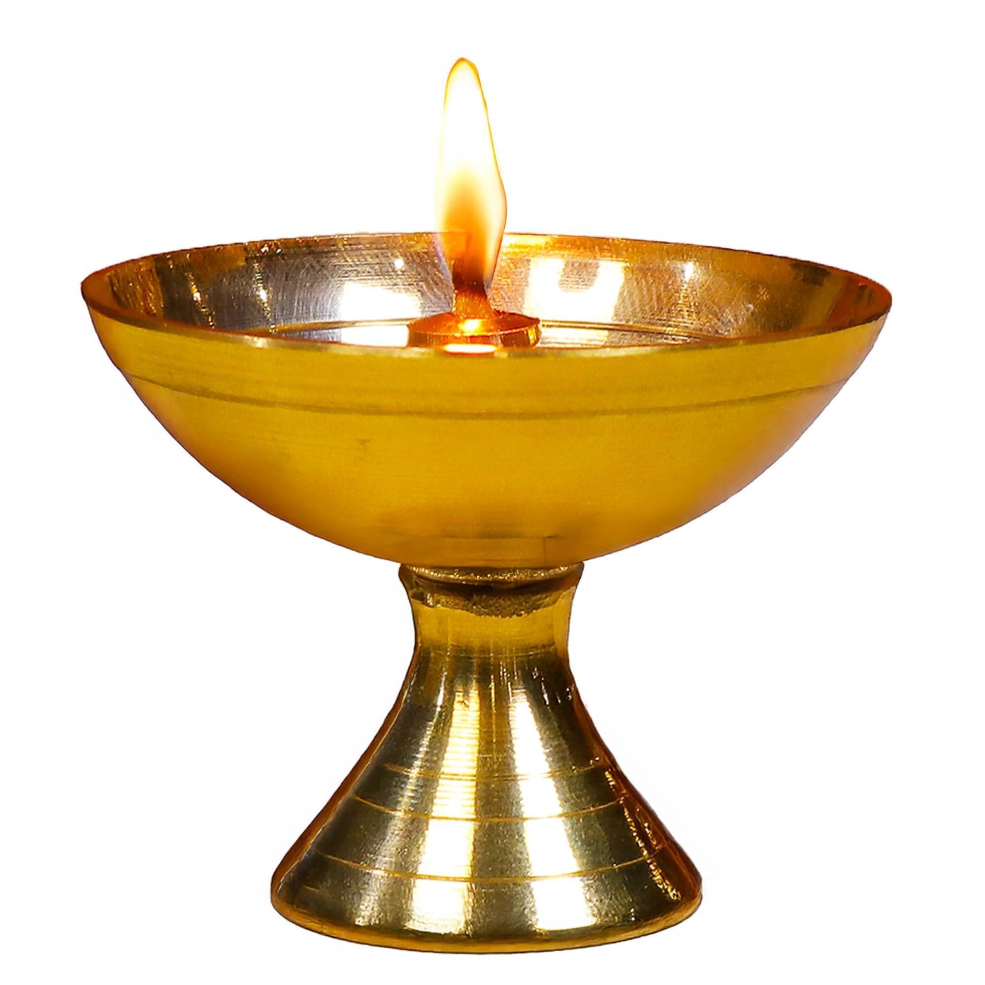 Handcrafted Paro Pyali 2.2 Inch Brass Diya for Pooja Premium Brass Gold Finish Oil Diya Lamp for Home Temple & Festivals Rust Resistant Diwali Puja Decorations for Home Handcrafted Paro Pyali 2.2 Inch Brass Diya for Pooja Premium Brass Gold Finish Oil Diya Lamp for Home Temple & Festivals Rust Resistant Diwali Puja Decorations for Home