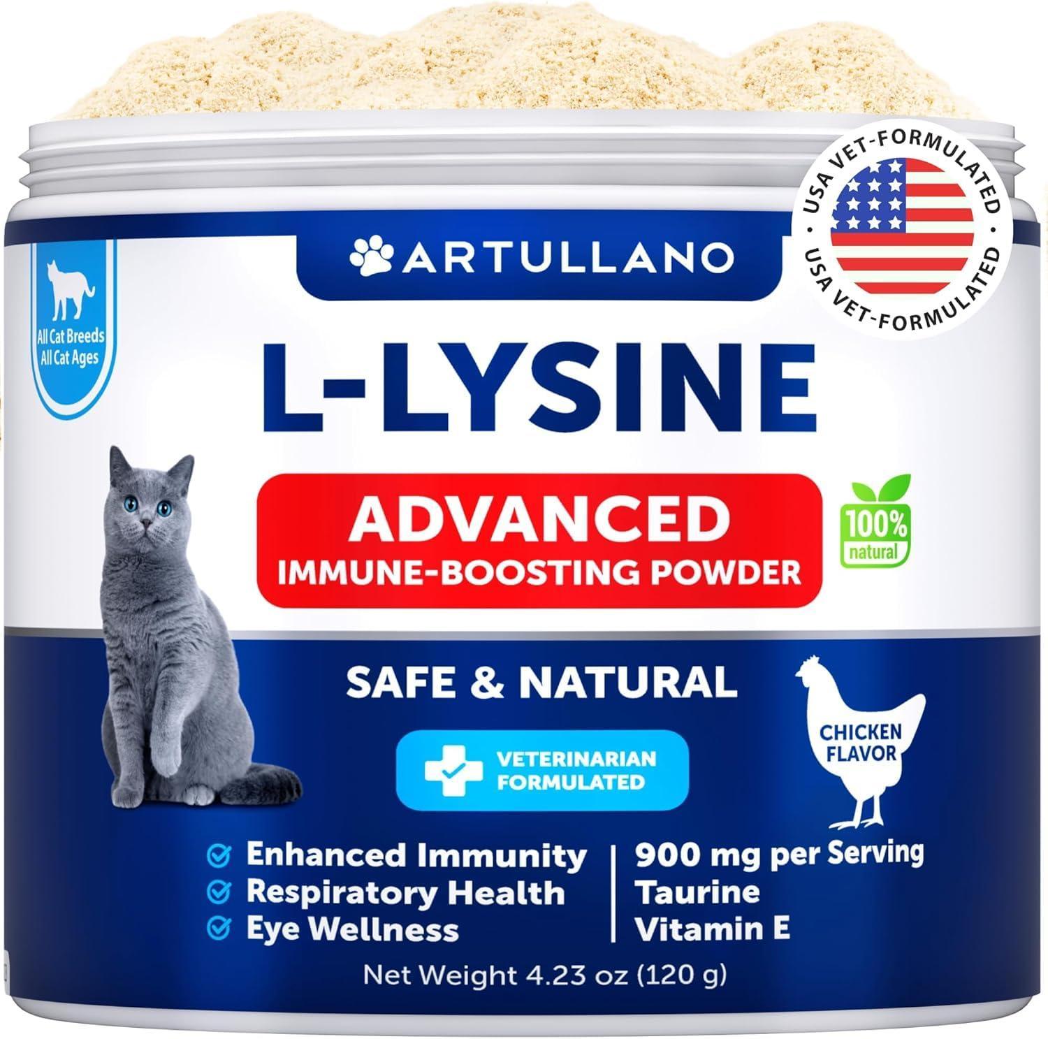 L-Lysine Powder for Cats 900 mg per Serving Immune Support L-Lysine Powder for Cats 900 mg per Serving Immune Support