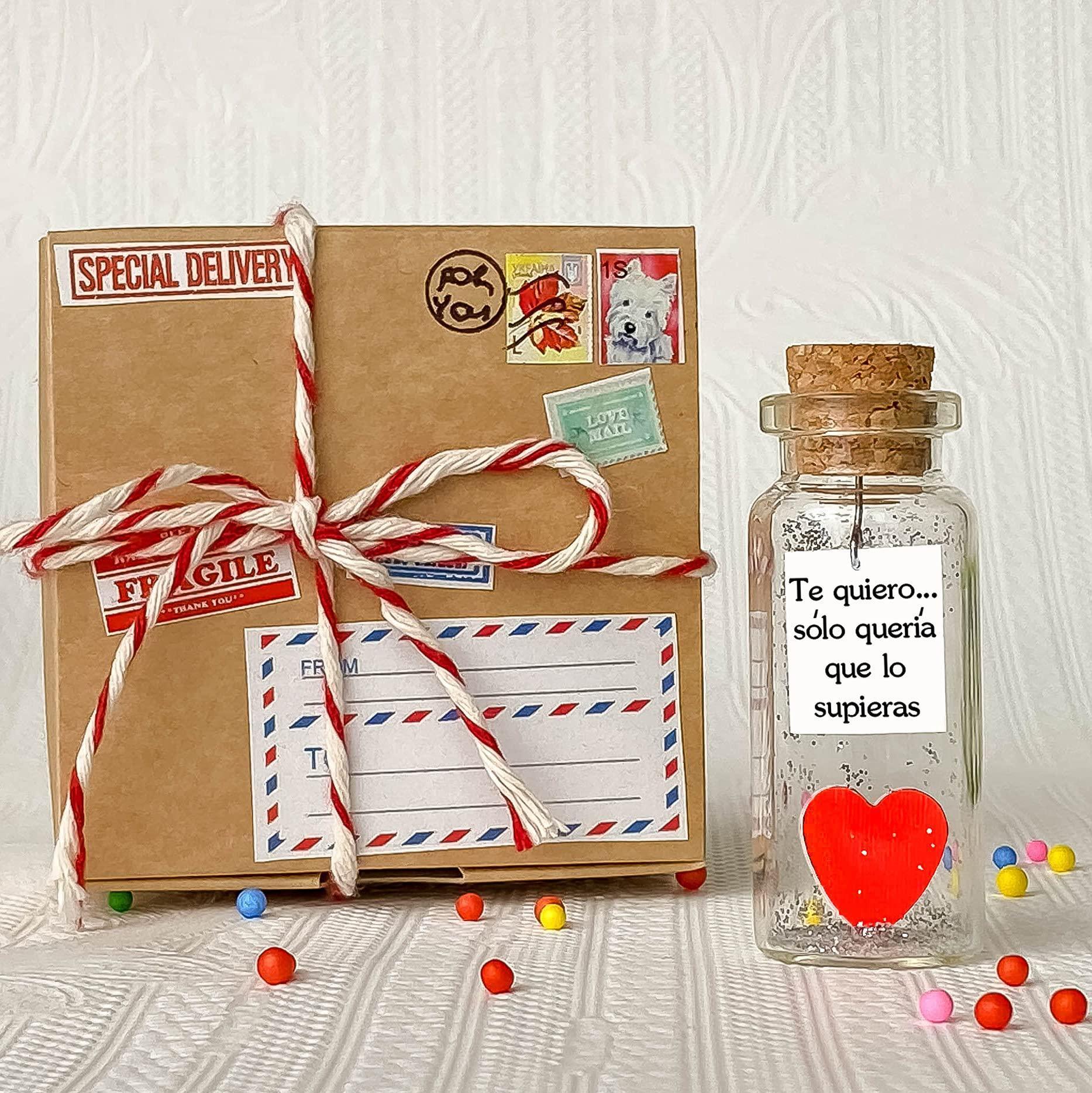 Mensaje romántico en una botella para regalar a tu novio o novia Tarro de los deseos con una tarjeta para tu esposo o esposa (bottle in cute craft paper box Te quiero… sólo quería que lo supieras) Mensaje romántico en una botella para regalar a tu novio o novia Tarro de los deseos con una tarjeta para tu esposo o esposa (bottle in cute craft paper box Te quiero… sólo quería que lo supieras)