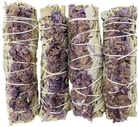 Bholi Sage Plus Sage Smudge Kit for Cleansing Negative Energy Lavender with White Sage Smudge Sticks Pack of 4 Bholi Sage Plus Sage Smudge Kit for Cleansing Negative Energy Lavender with White Sage Smudge Sticks Pack of 4