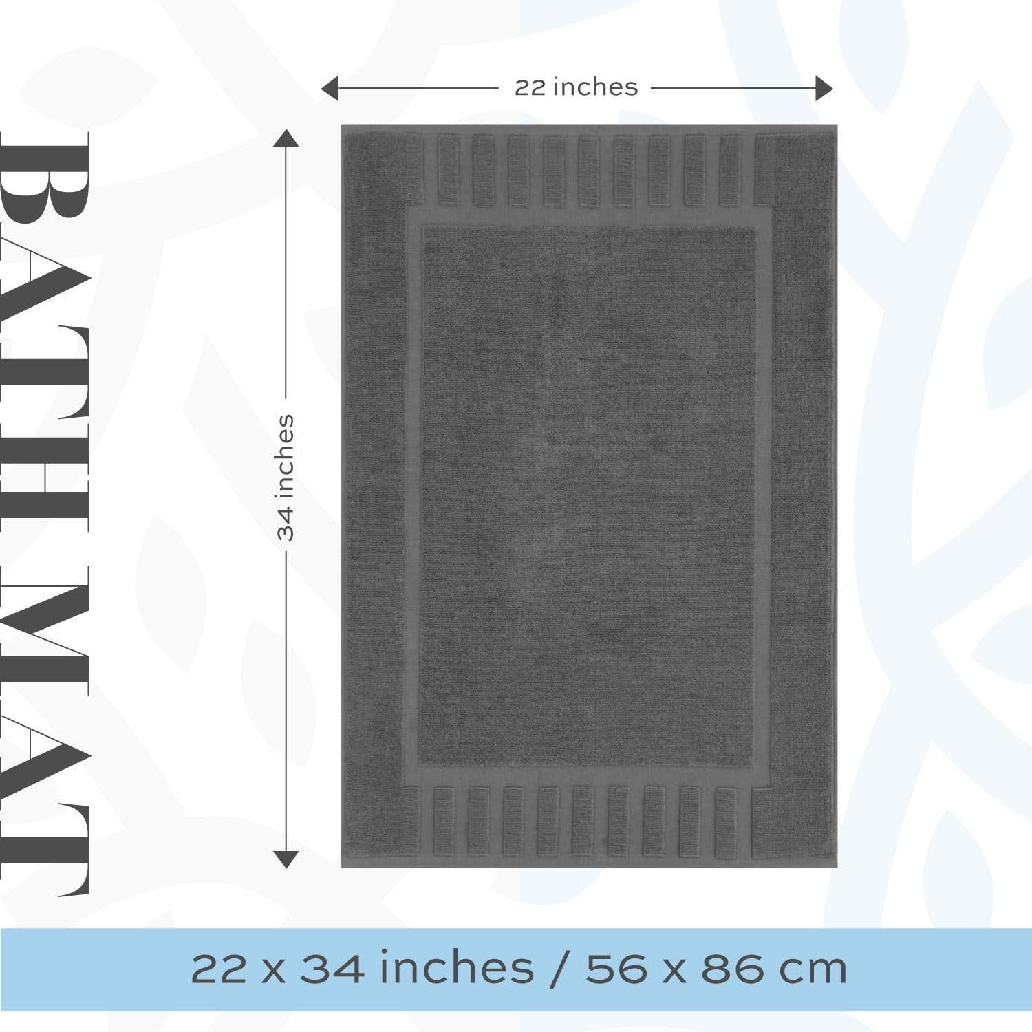 Luxury Bath Mat Floor Towel Set Grey White 22 x34 in 2 Pack Absorbent Cotton Luxury Bath Mat Floor Towel Set Grey White 22 x34 in 2 Pack Absorbent Cotton