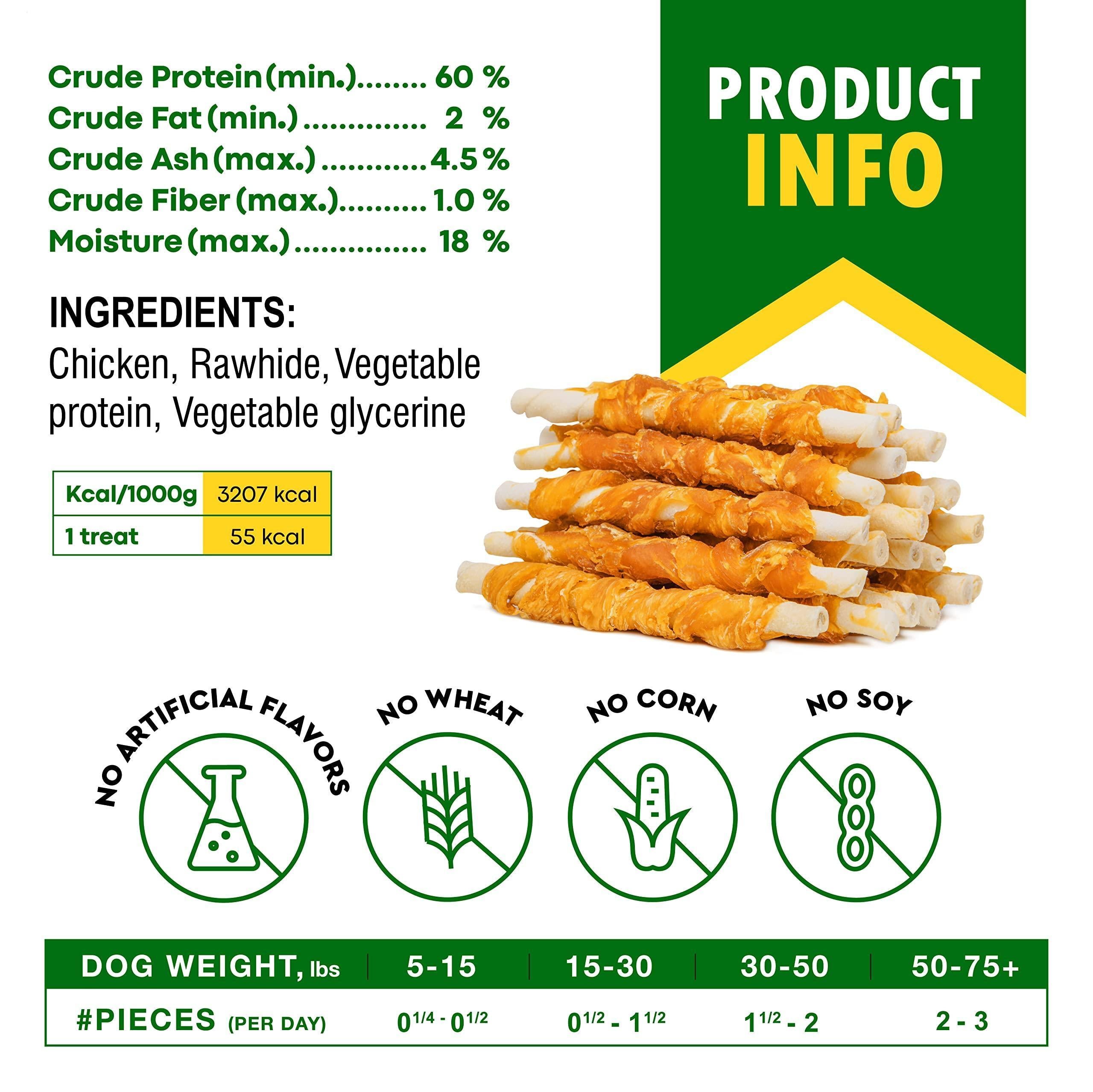 Rawhide Sticks for Dogs Chicken-Wrapped Grain-Free Chews Rawhide Sticks for Dogs Chicken-Wrapped Grain-Free Chews
