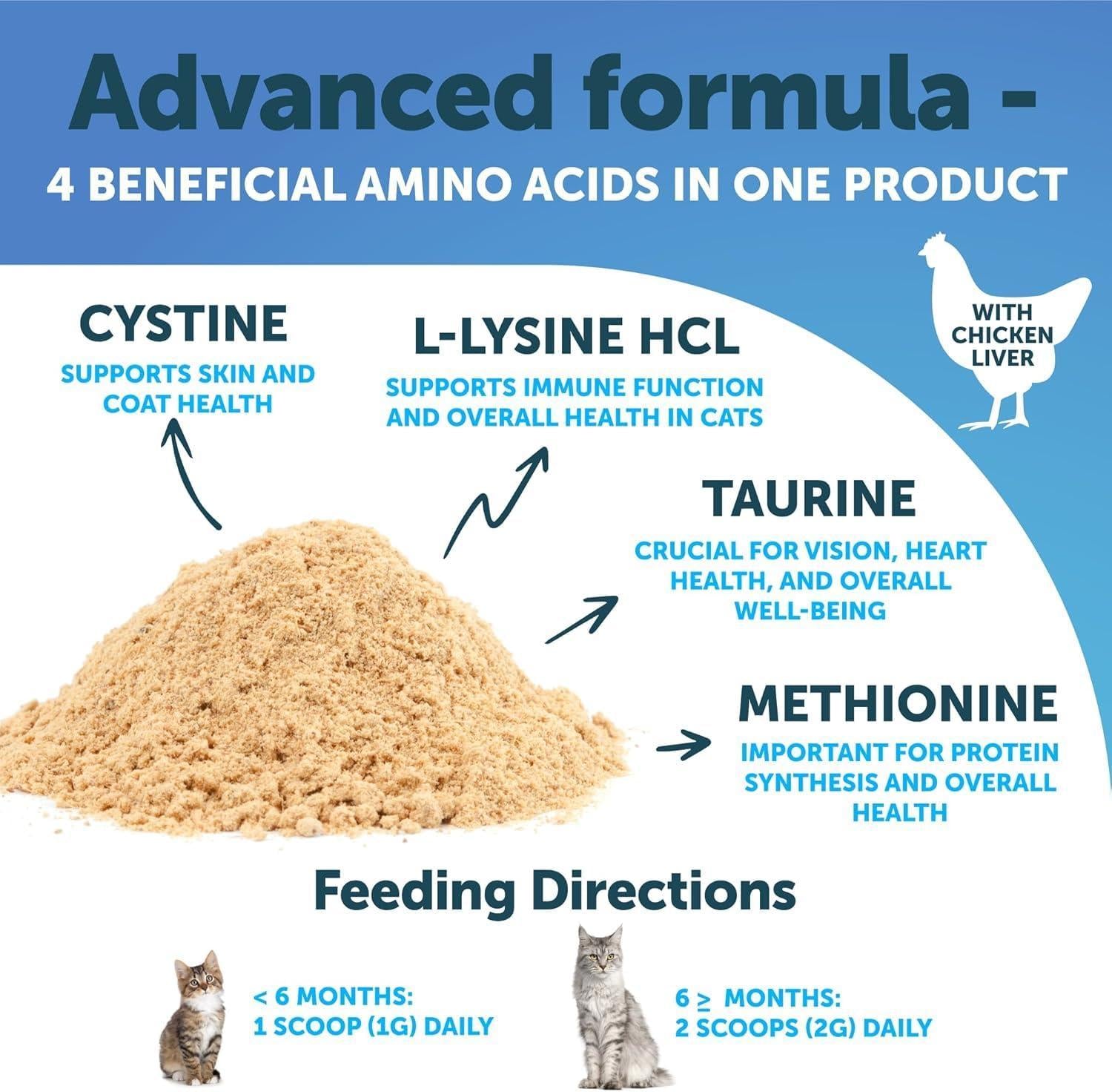 L-Lysine Powder for Cats 900 mg per Serving Immune Support L-Lysine Powder for Cats 900 mg per Serving Immune Support