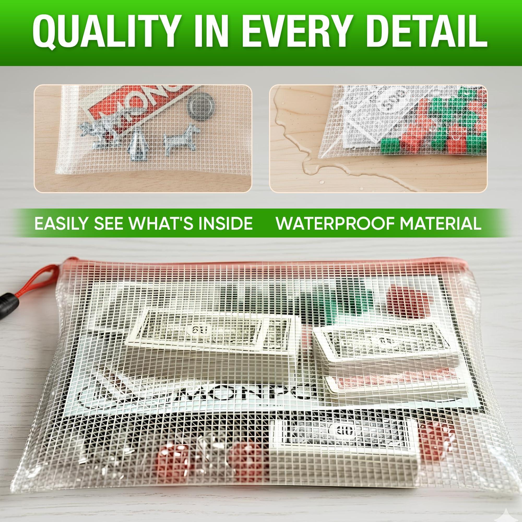 5 Pack A3 Mesh Storage Bags with Zipper for Board Games Puzzles Mesh Bag with Zipper Plastic Mesh Zipper Pouch Document Bag Large Zip Pouch Board Game Storage Bags Waterproof Zipper Pouch 5 Pack A3 Mesh Storage Bags with Zipper for Board Games Puzzles Mesh Bag with Zipper Plastic Mesh Zipper Pouch Document Bag Large Zip Pouch Board Game Storage Bags Waterproof Zipper Pouch