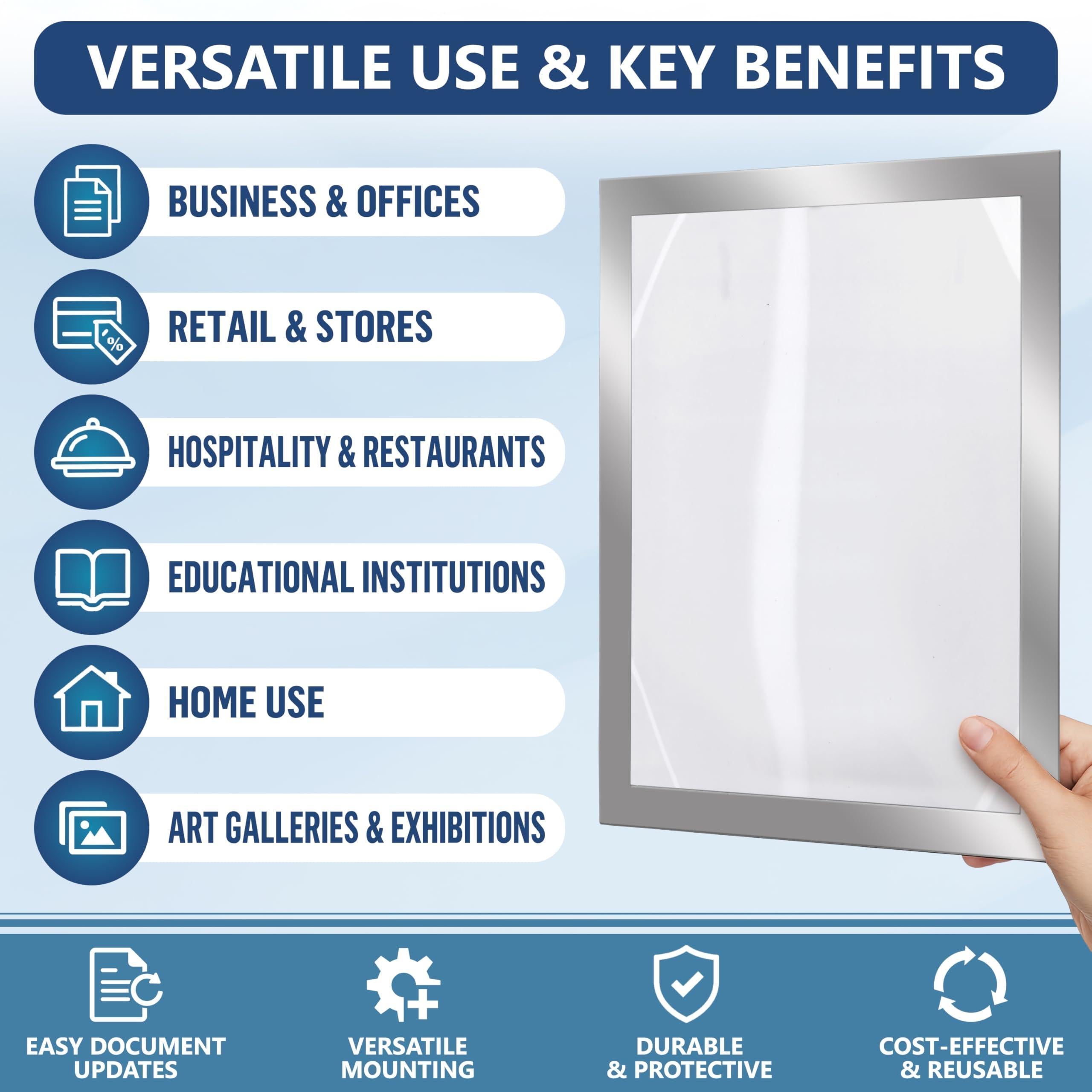 12 Pack Magnetic Sign Holder 8.5 x 11 inch with Adhesive Back Silver Magnetics Poster Frame Magnetic Paper Holder Reusable Adhesive Frames Magnet Frame for Wall Windows Magnet Document Holders 12 Pack Magnetic Sign Holder 8.5 x 11 inch with Adhesive Back Silver Magnetics Poster Frame Magnetic Paper Holder Reusable Adhesive Frames Magnet Frame for Wall Windows Magnet Document Holders