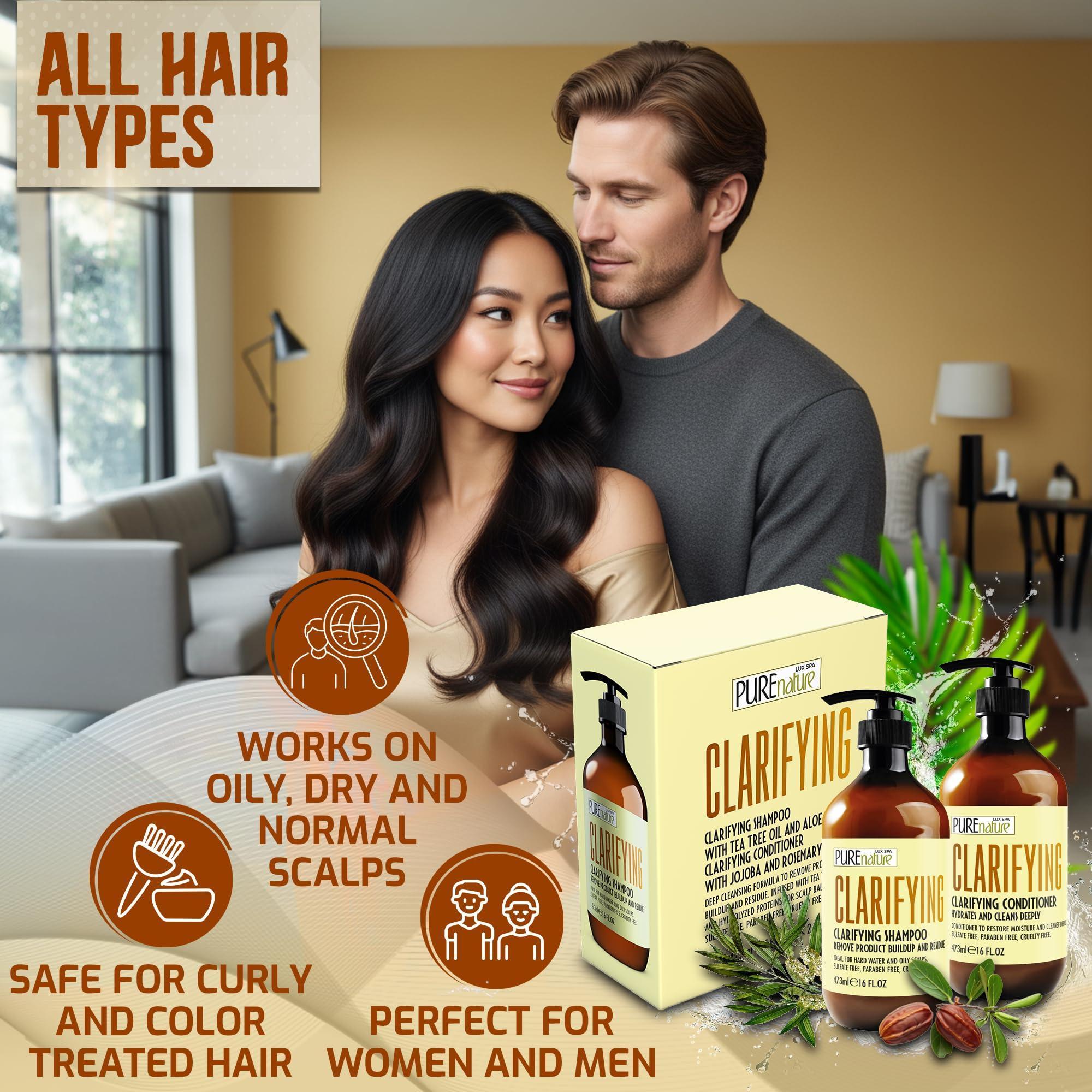 Clarifying Shampoo and Conditioner Set 16 Fl Oz Set of 2 Sulfate Free Hair Care Products for Women and Men Deep Cleansing for Oily Scalp Ideal for Swimmers Clarifying Shampoo and Conditioner Set 16 Fl Oz Set of 2 Sulfate Free Hair Care Products for Women and Men Deep Cleansing for Oily Scalp Ideal for Swimmers