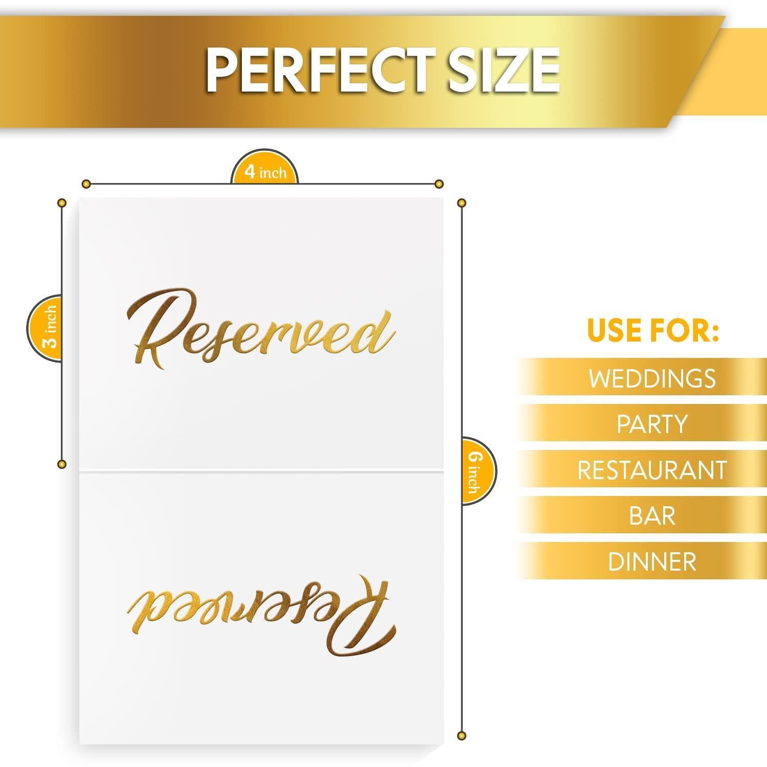 10 Pack Gold Reserved Table Signs for Wedding Party Restaurant Double Sided Reserved Table Signs Gold Reserved Signs for Tables Gold Table Reserved Cards White Paper Reserved Table Tent Card 10 Pack Gold Reserved Table Signs for Wedding Party Restaurant Double Sided Reserved Table Signs Gold Reserved Signs for Tables Gold Table Reserved Cards White Paper Reserved Table Tent Card