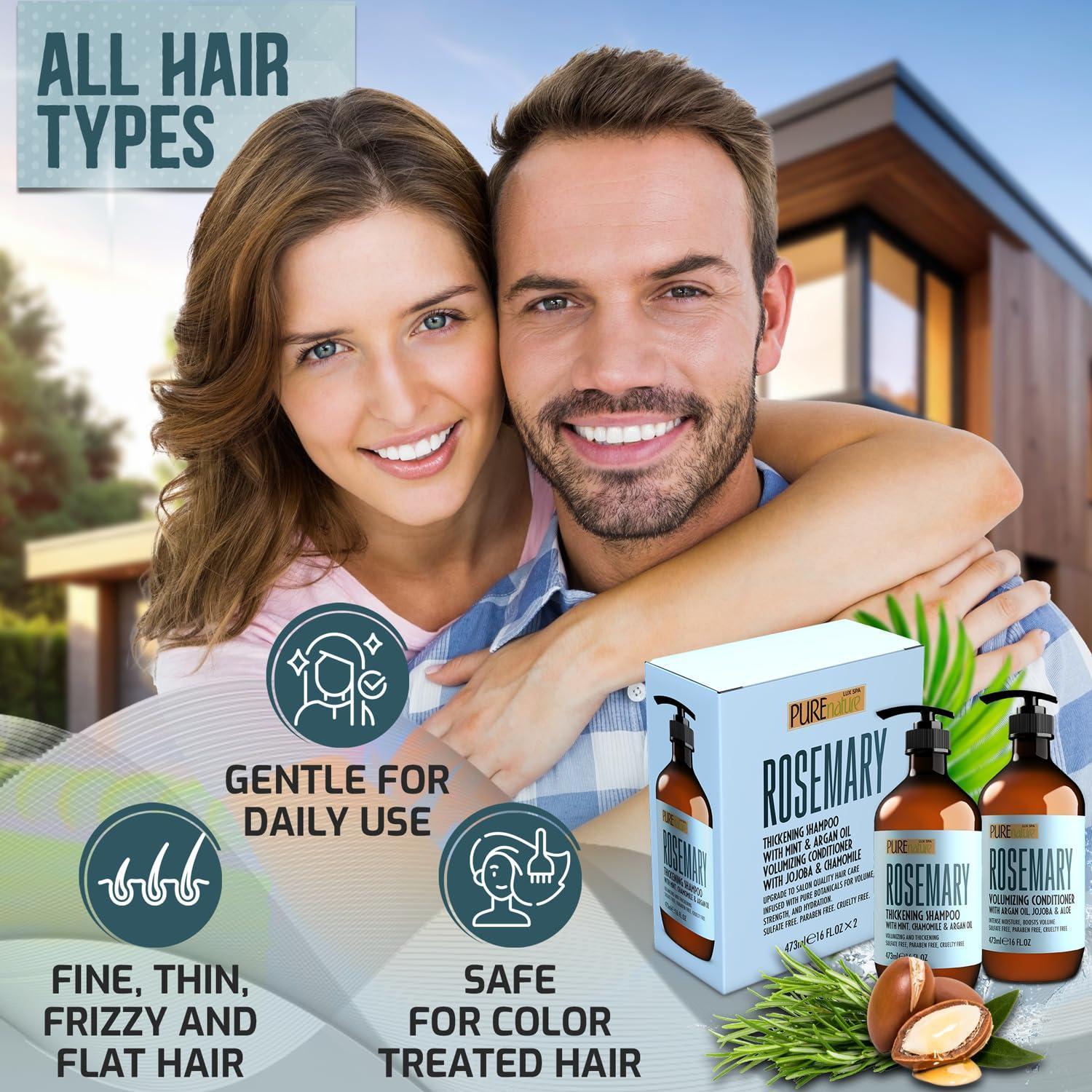 Rosemary Shampoo and Conditioner Set 16 Fl Oz Set of 2 Sulfate Free Formula with Mint Volumizing Products and Thickening Care for Thinning Hair Women and Men Rosemary Shampoo and Conditioner Set 16 Fl Oz Set of 2 Sulfate Free Formula with Mint Volumizing Products and Thickening Care for Thinning Hair Women and Men