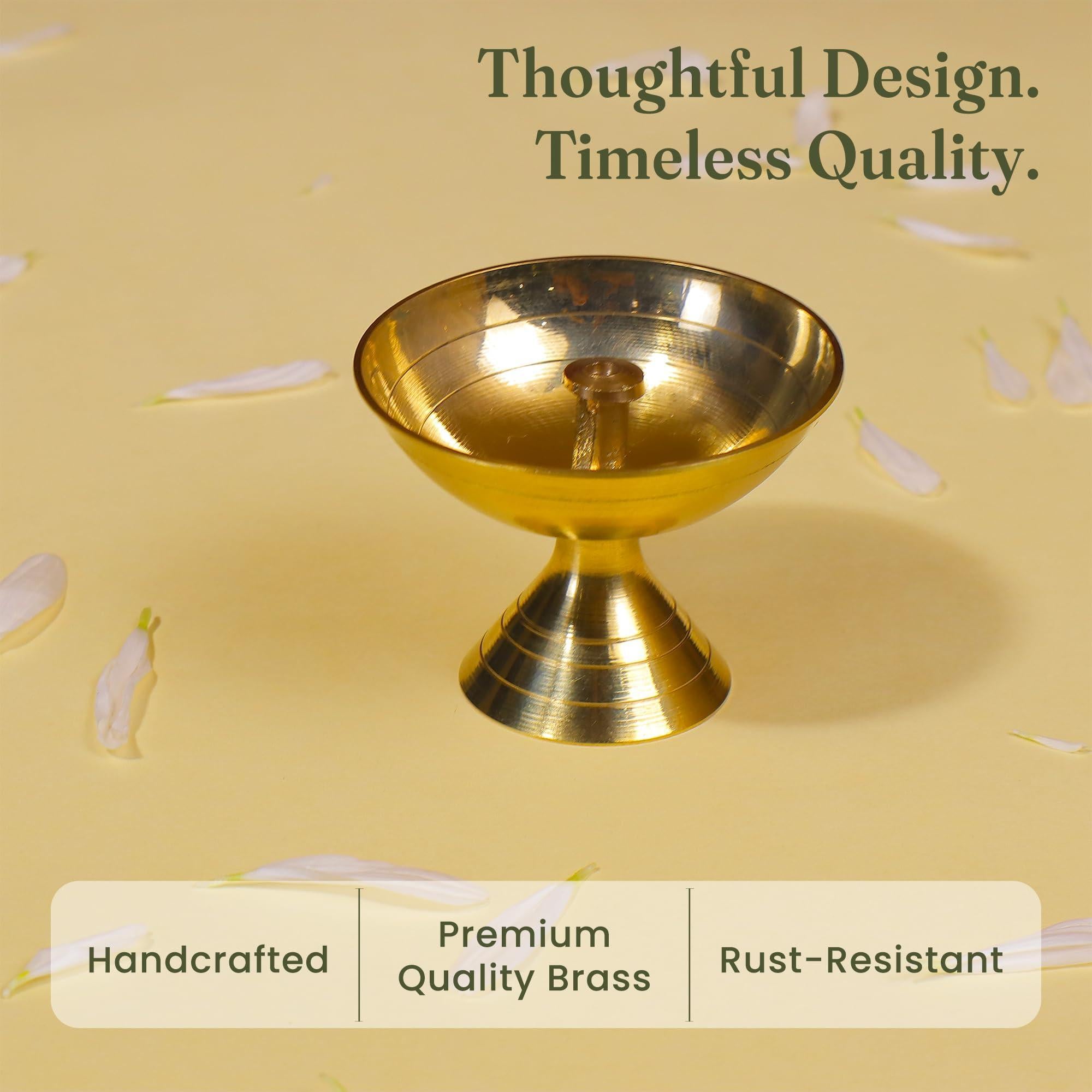 Handcrafted Paro Pyali 2.2 Inch Brass Diya for Pooja Premium Brass Gold Finish Oil Diya Lamp for Home Temple & Festivals Rust Resistant Diwali Puja Decorations for Home Handcrafted Paro Pyali 2.2 Inch Brass Diya for Pooja Premium Brass Gold Finish Oil Diya Lamp for Home Temple & Festivals Rust Resistant Diwali Puja Decorations for Home