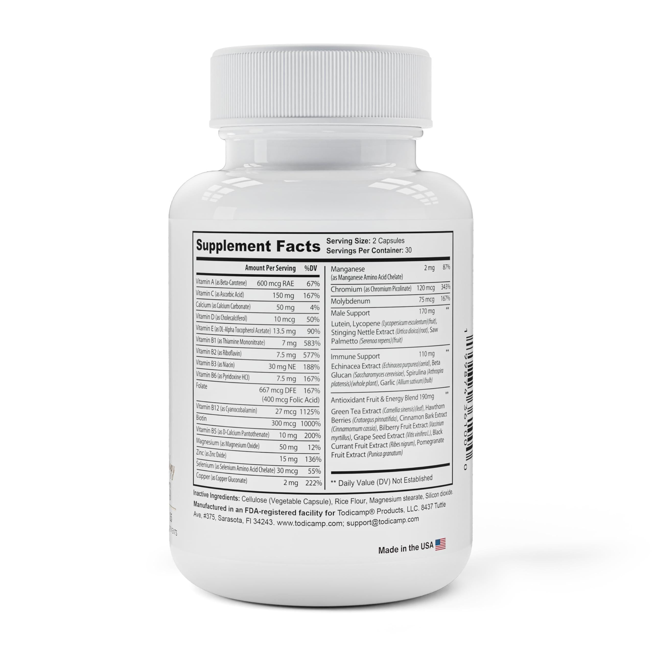 Melanin Rich Multivitamin for Men Daily Multivitamins 60 Capsules with B Complex Vitamins Vitamin D Zinc Saw Palmetto & Antioxidants 2 a Day 60 Capsules Melanin Rich Multivitamin for Men Daily Multivitamins 60 Capsules with B Complex Vitamins Vitamin D Zinc Saw Palmetto & Antioxidants 2 a Day 60 Capsules