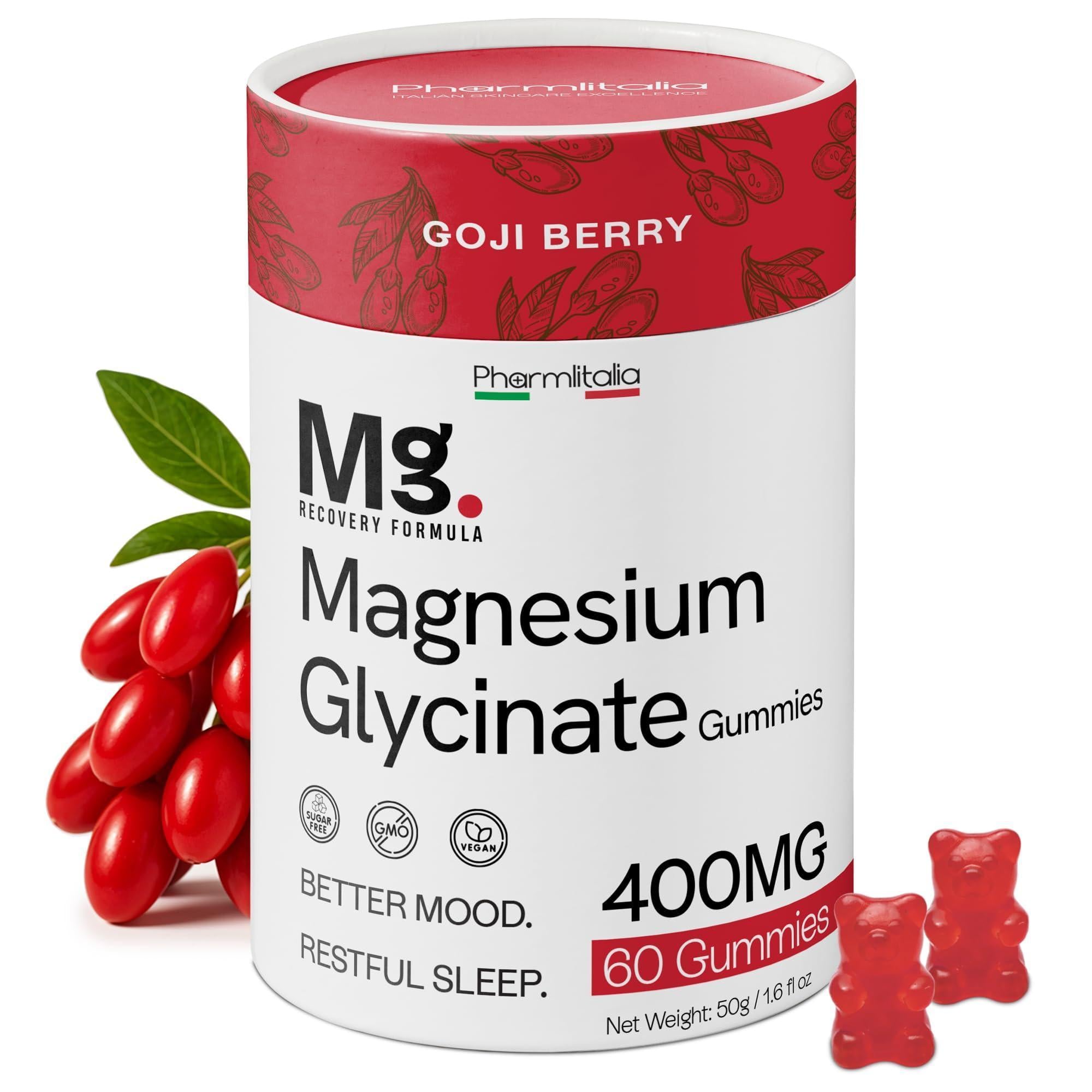 Magnesium Glycinate Gummies 400mg Sleep Gummies for Kids & Adults Magnesium Glycinate Chewable High Absorption for Muscle Recovery Better Sleep & Relaxation Goji Berry Flavor 60 Count Magnesium Glycinate Gummies 400mg Sleep Gummies for Kids & Adults Magnesium Glycinate Chewable High Absorption for Muscle Recovery Better Sleep & Relaxation Goji Berry Flavor 60 Count