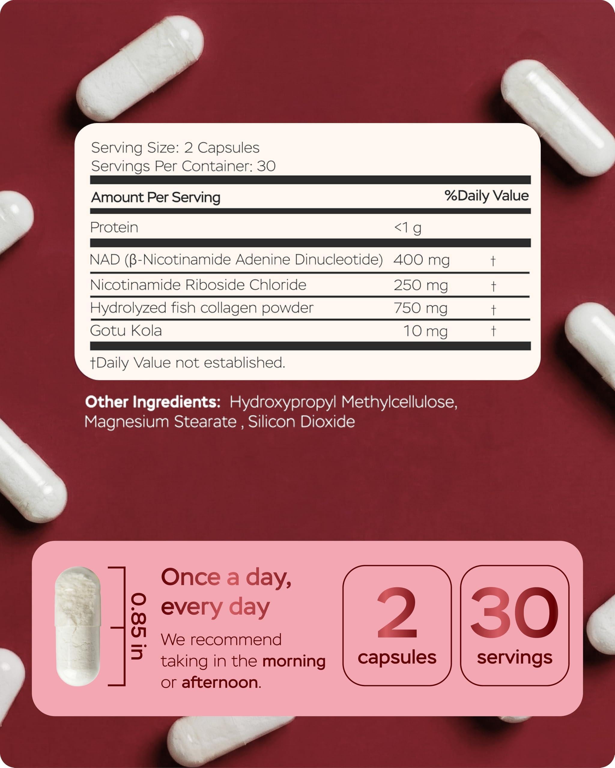 NAD Plus Supplement 1400mg NMNH Supplement Alternative Supports Healthy Aging Complex with Nicotinamide Riboside & Gotu Kola Collagen Formula for Energy Skin & Cognitive 60 Caps NAD Plus Supplement 1400mg NMNH Supplement Alternative Supports Healthy Aging Complex with Nicotinamide Riboside & Gotu Kola Collagen Formula for Energy Skin & Cognitive 60 Caps