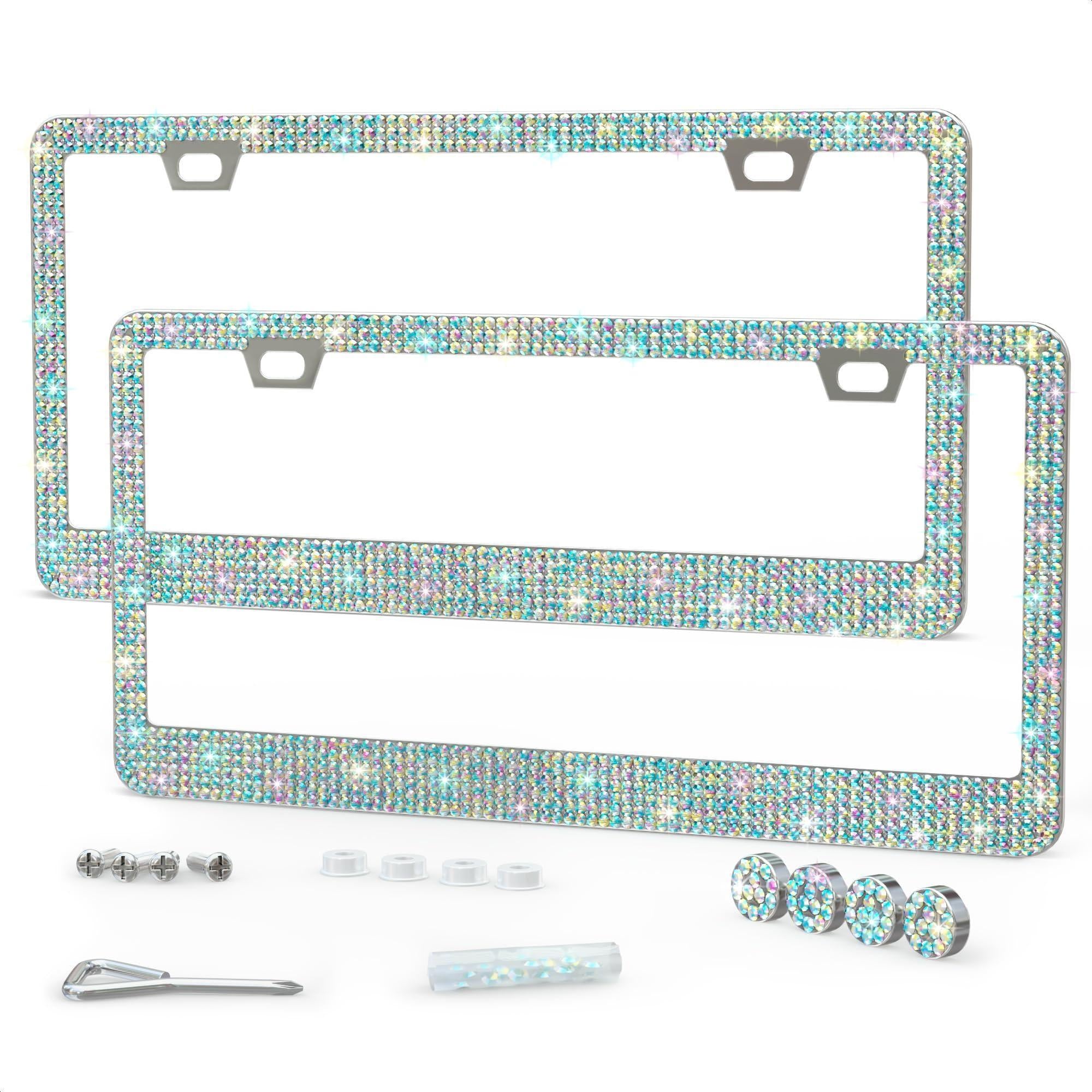 2 Pack Bling License Plate Frames for Women Sparkling Rhinestone License Plate Frame 12.16x6.18 inch with Screws Caps for Easy Installation Cute Bling Car Accessories for Women 2 Pack Bling License Plate Frames for Women Sparkling Rhinestone License Plate Frame 12.16x6.18 inch with Screws Caps for Easy Installation Cute Bling Car Accessories for Women