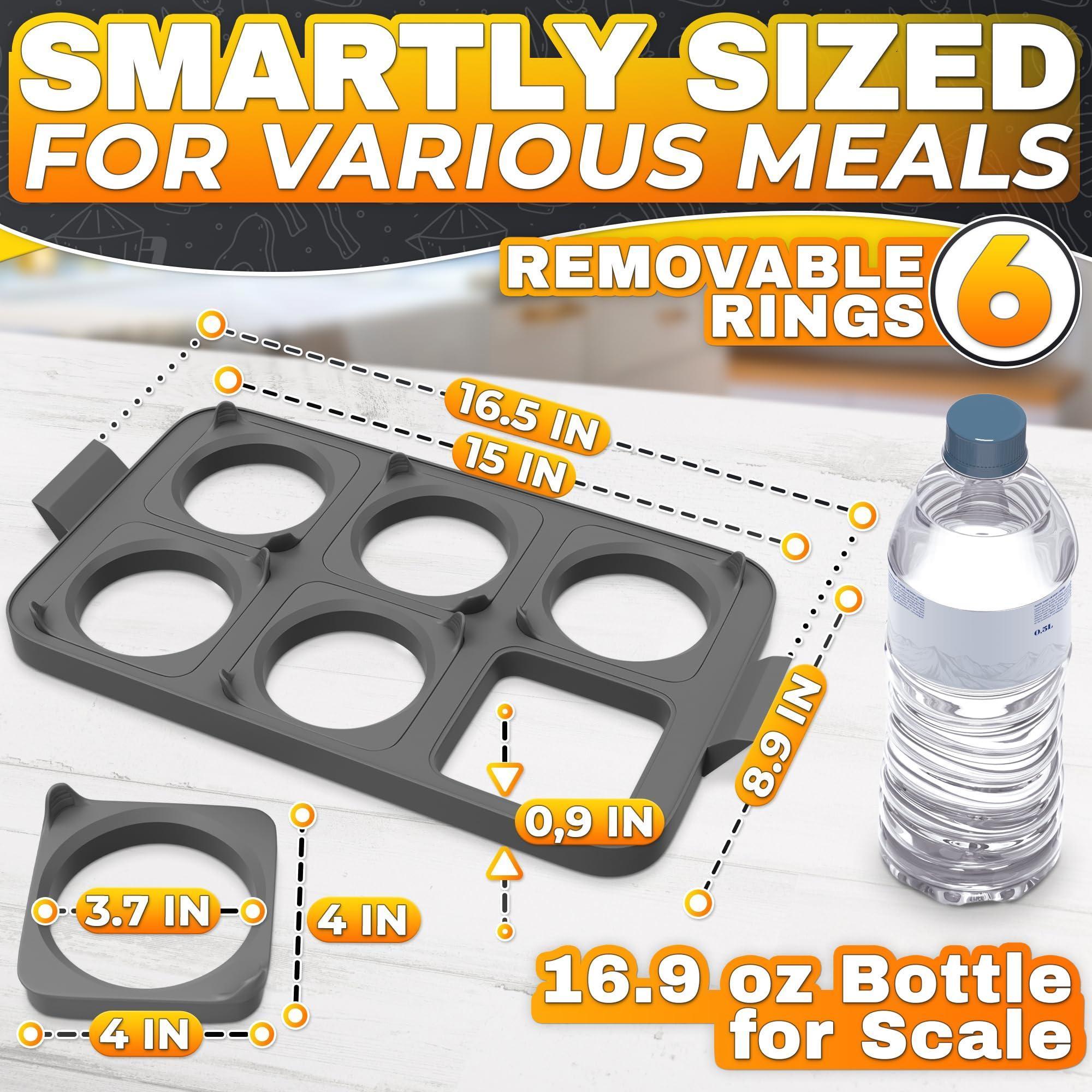 Silicone Egg Rings for Frying Eggs 16.5 x8.9 inch 6 Ring Removable Silicone Egg Molds for Griddle 12 Shapes 6 Round & 6 Square Non Stick & Heat Resistant Ergonomic Handles for Easy Cooking Silicone Egg Rings for Frying Eggs 16.5 x8.9 inch 6 Ring Removable Silicone Egg Molds for Griddle 12 Shapes 6 Round & 6 Square Non Stick & Heat Resistant Ergonomic Handles for Easy Cooking