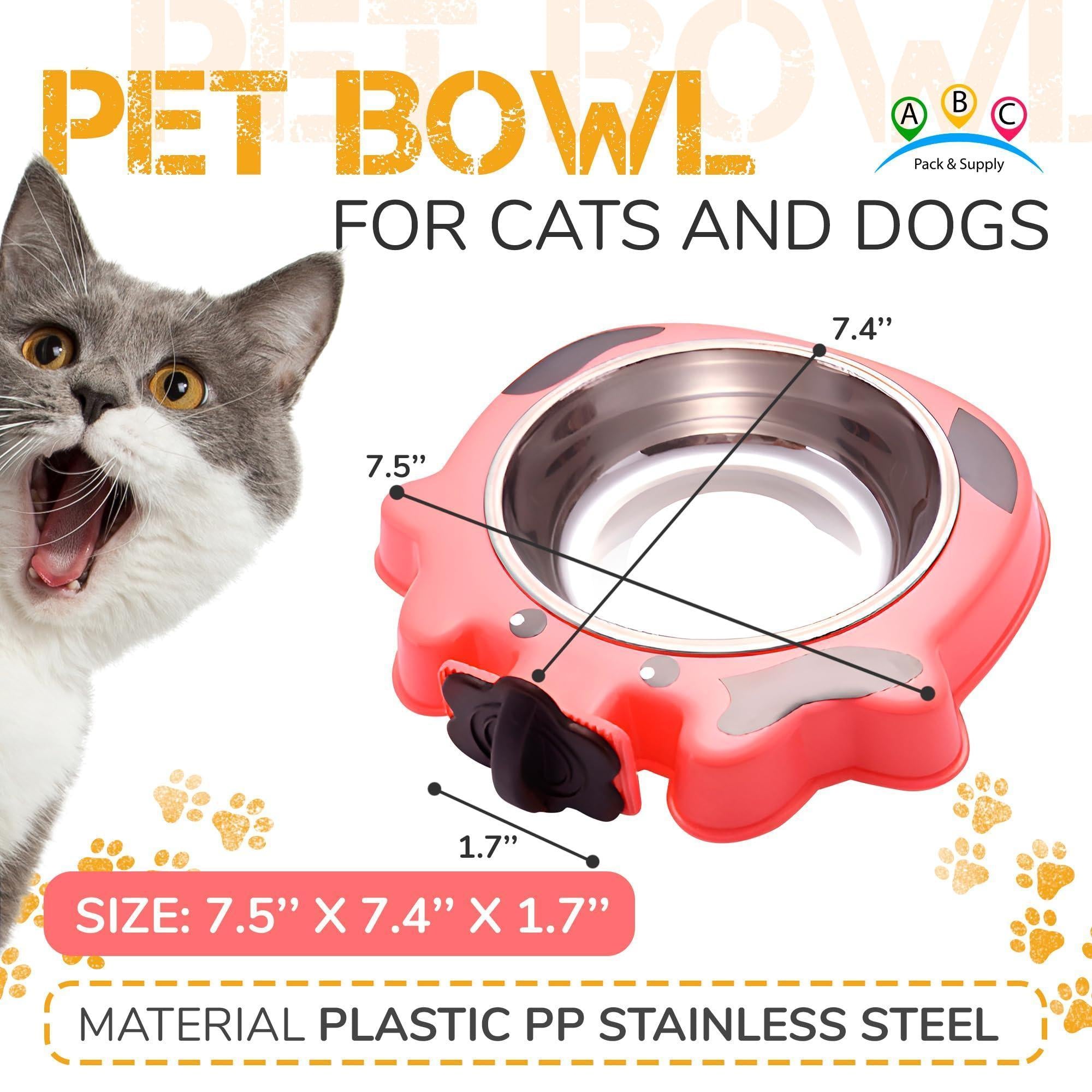 Crate Water Bowl for Dogs & Cats No-Spill Stainless Steel 7.5x7.4x1.7 in Pink Crate Water Bowl for Dogs & Cats No-Spill Stainless Steel 7.5x7.4x1.7 in Pink