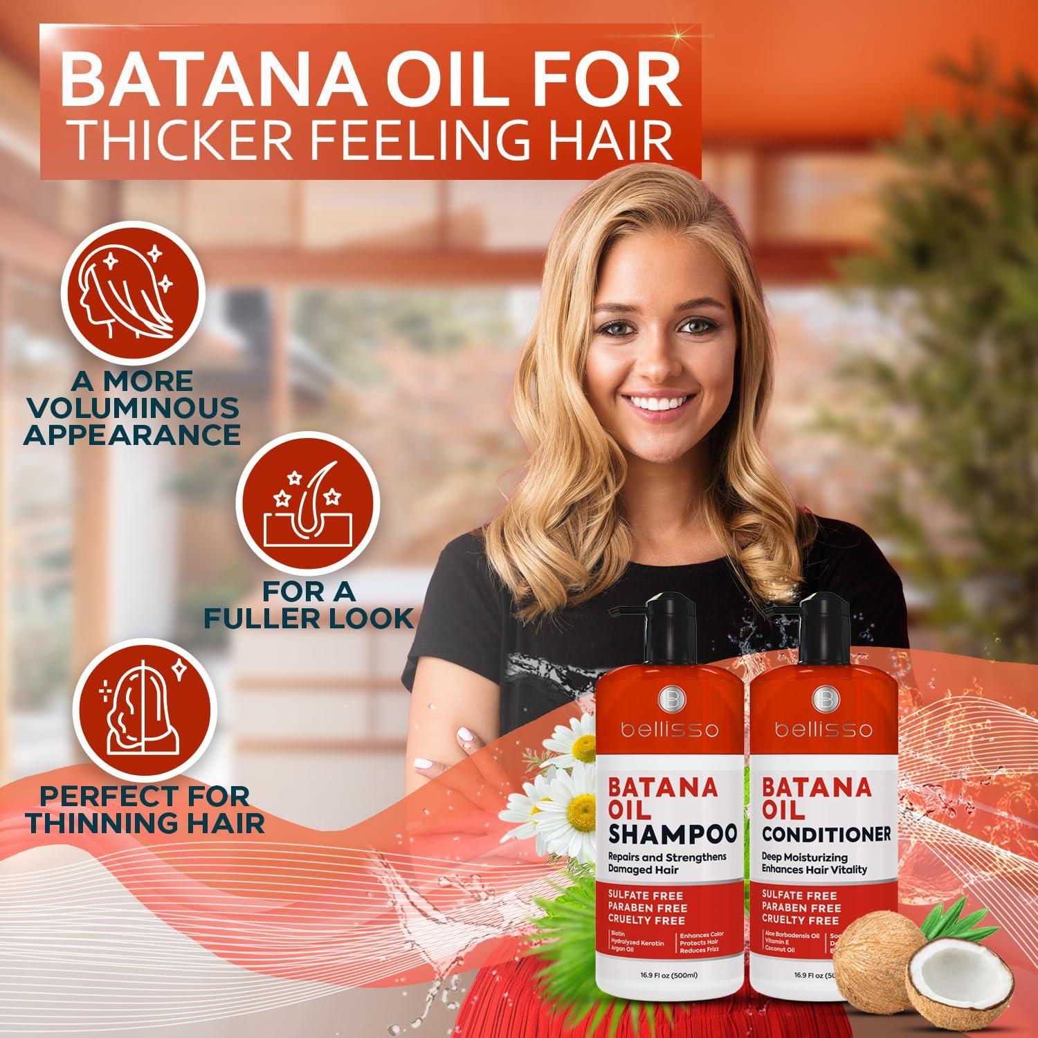 Batana Oil Shampoo and Conditioner Set Thickening Hair Products for Women and Batana Oil Shampoo and Conditioner Set Thickening Hair Products for Women and