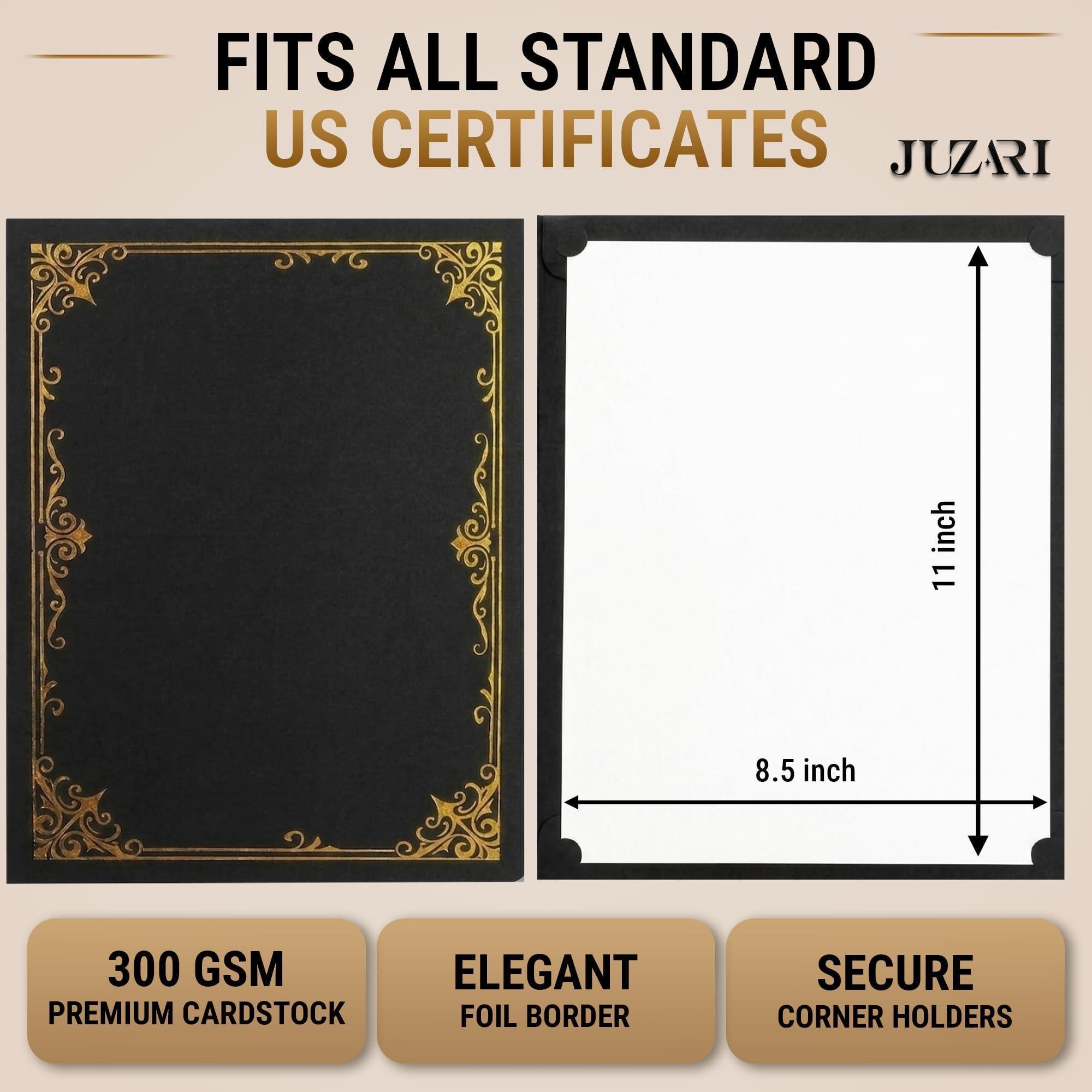30 Pack Single Sided Certificate Holders 8.5x11 Black Award Certificate Folders with Gold Foil Border Cardstock Covers Letter Size Graduation Certificate Sleeves Protective Diploma Holders Bulk 30 Pack Single Sided Certificate Holders 8.5x11 Black Award Certificate Folders with Gold Foil Border Cardstock Covers Letter Size Graduation Certificate Sleeves Protective Diploma Holders Bulk