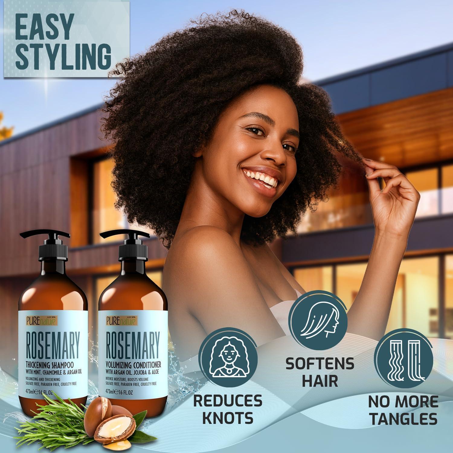 Rosemary Shampoo and Conditioner Set 16 Fl Oz Set of 2 Sulfate Free Formula with Mint Volumizing Products and Thickening Care for Thinning Hair Women and Men Rosemary Shampoo and Conditioner Set 16 Fl Oz Set of 2 Sulfate Free Formula with Mint Volumizing Products and Thickening Care for Thinning Hair Women and Men