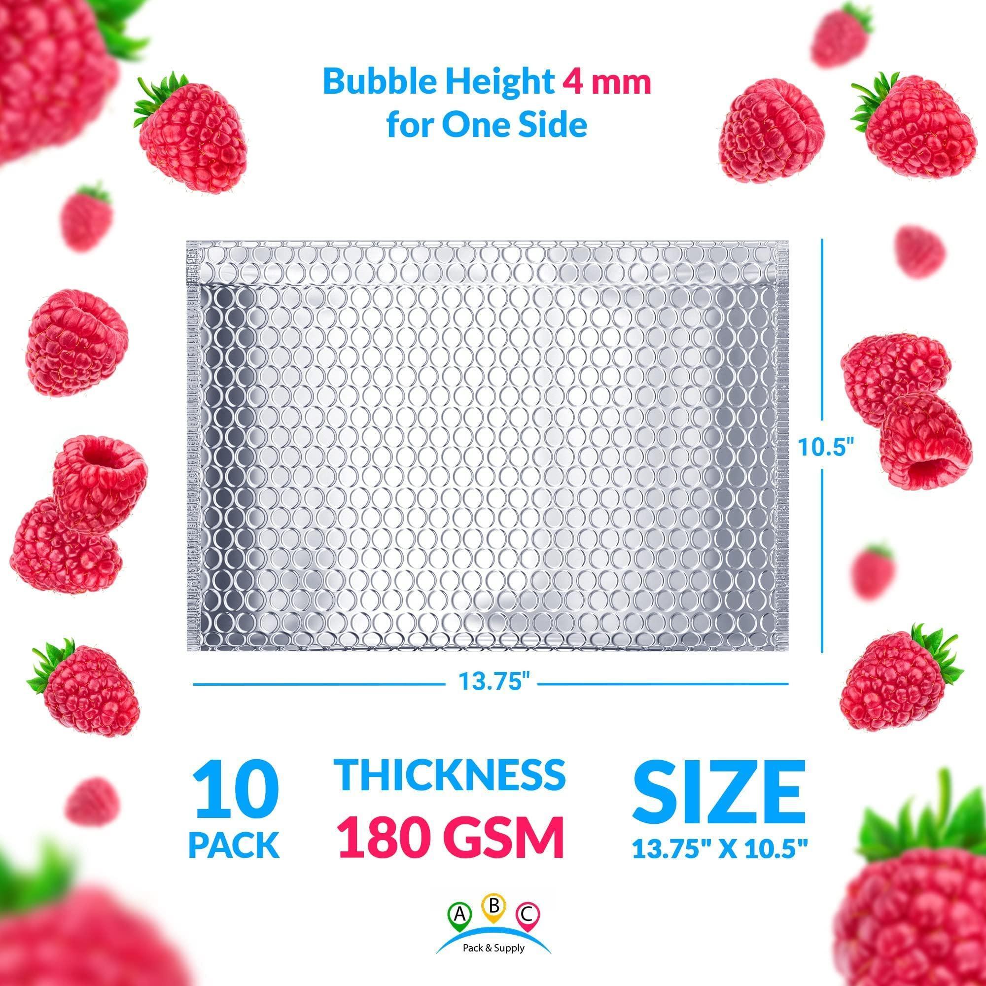 Thermal Bubble Mailer 13.75 x 10.5 Inch Pack of 10 Metallic Bubble Envelopes Foil Insulated Mailers for Cold Shipping. Padded Envelopes Waterproof. Cold Insulated Shipping Bags Thermal Bubble Mailer 13.75 x 10.5 Inch Pack of 10 Metallic Bubble Envelopes Foil Insulated Mailers for Cold Shipping. Padded Envelopes Waterproof. Cold Insulated Shipping Bags