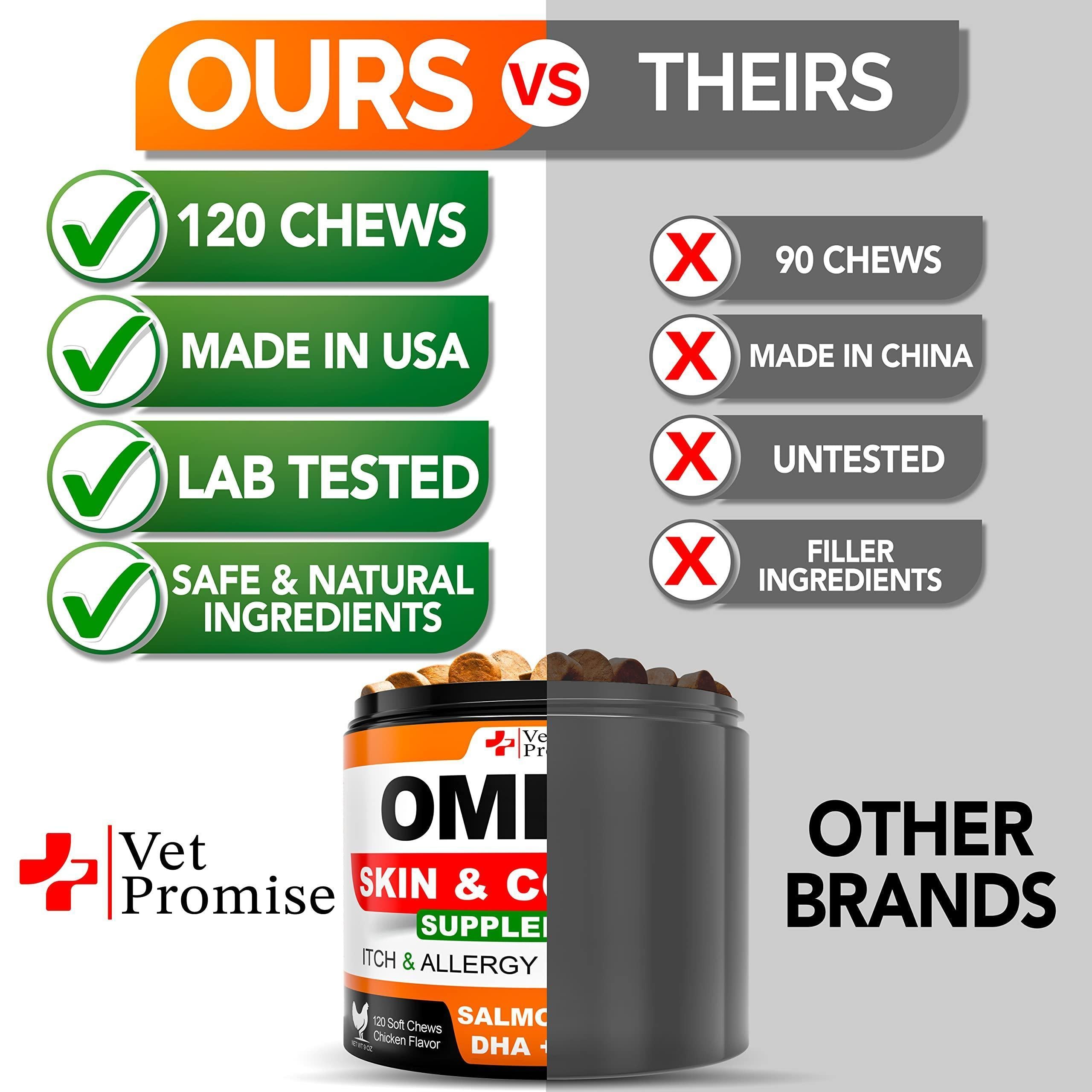 Omega-3 Fish Oil Chews for Dogs 120 Count Skin & Coat Supplement Omega-3 Fish Oil Chews for Dogs 120 Count Skin & Coat Supplement