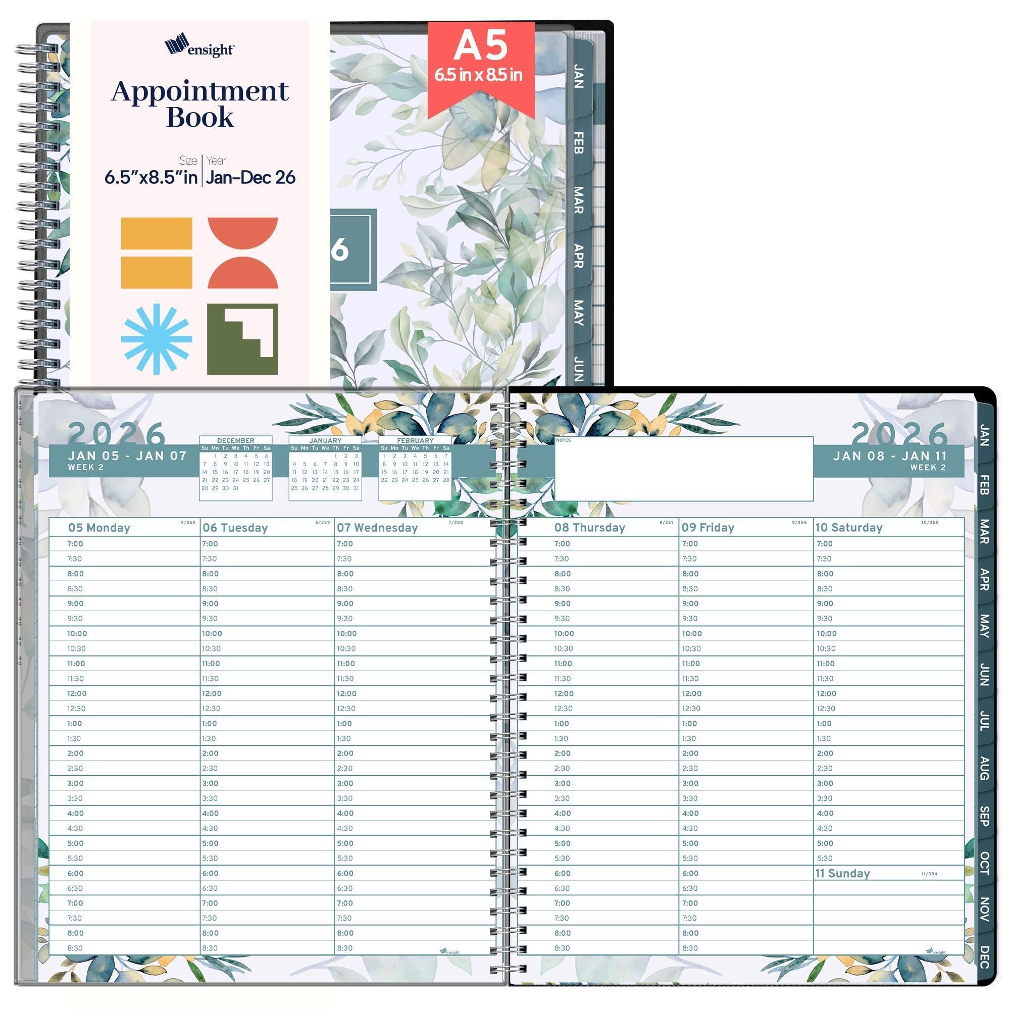 2026 Appointment Book and Planner 6.5 x 8.5 inch Large Floral Tabbed Daily Hourly Weekly Planner Calendar Schedule Book 30 Minute time Slots Jan 2026 Dec 2026 2026 Appointment Book and Planner 6.5 x 8.5 inch Large Floral Tabbed Daily Hourly Weekly Planner Calendar Schedule Book 30 Minute time Slots Jan 2026 Dec 2026