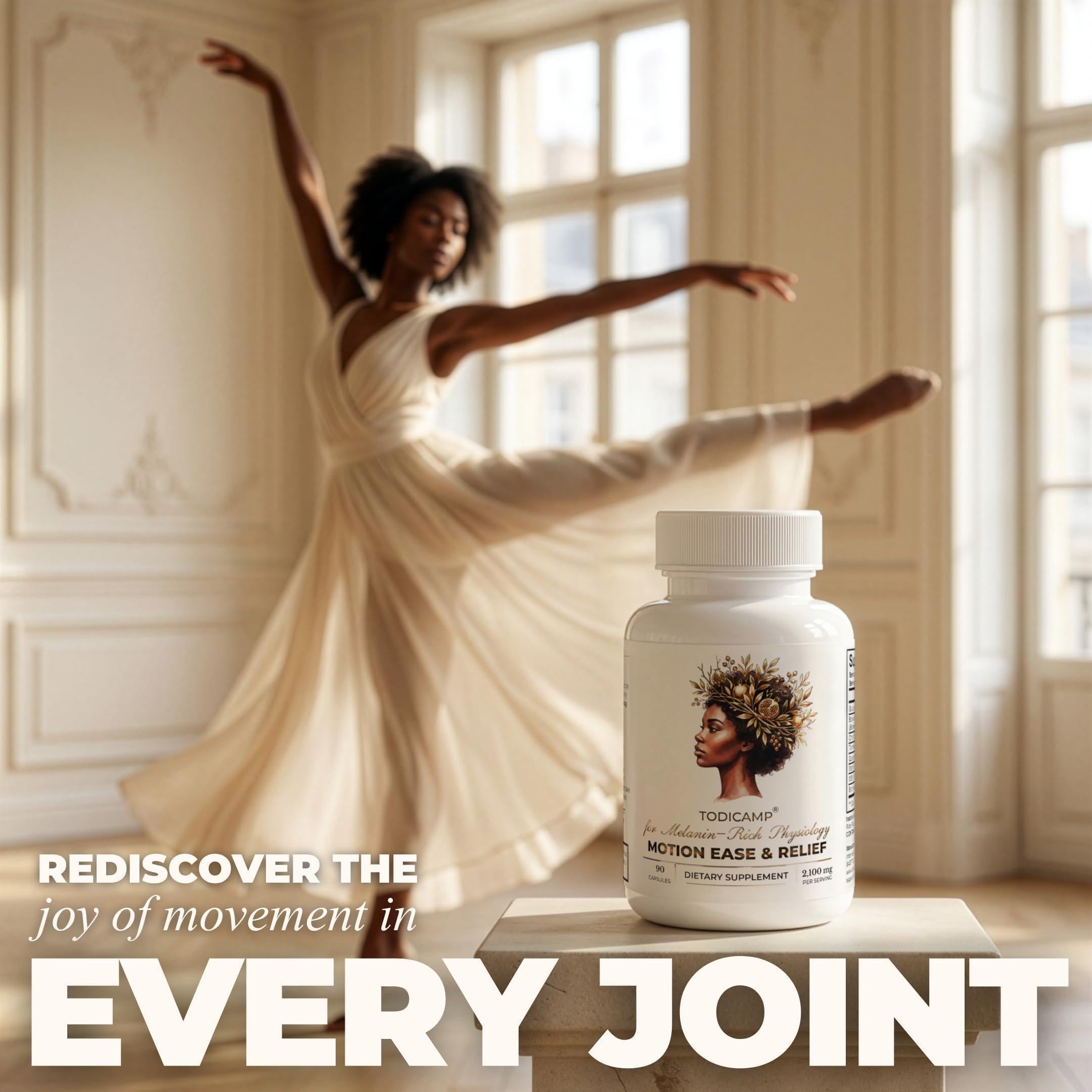 Melanin Rich Physiology Motion Ease & Relief Advanced Mobility 90 count Tissue Support Formula Promotes Ease of Movement Lubrication Everyday Comfort 90 Capsules Melanin Rich Physiology Motion Ease & Relief Advanced Mobility 90 count Tissue Support Formula Promotes Ease of Movement Lubrication Everyday Comfort 90 Capsules