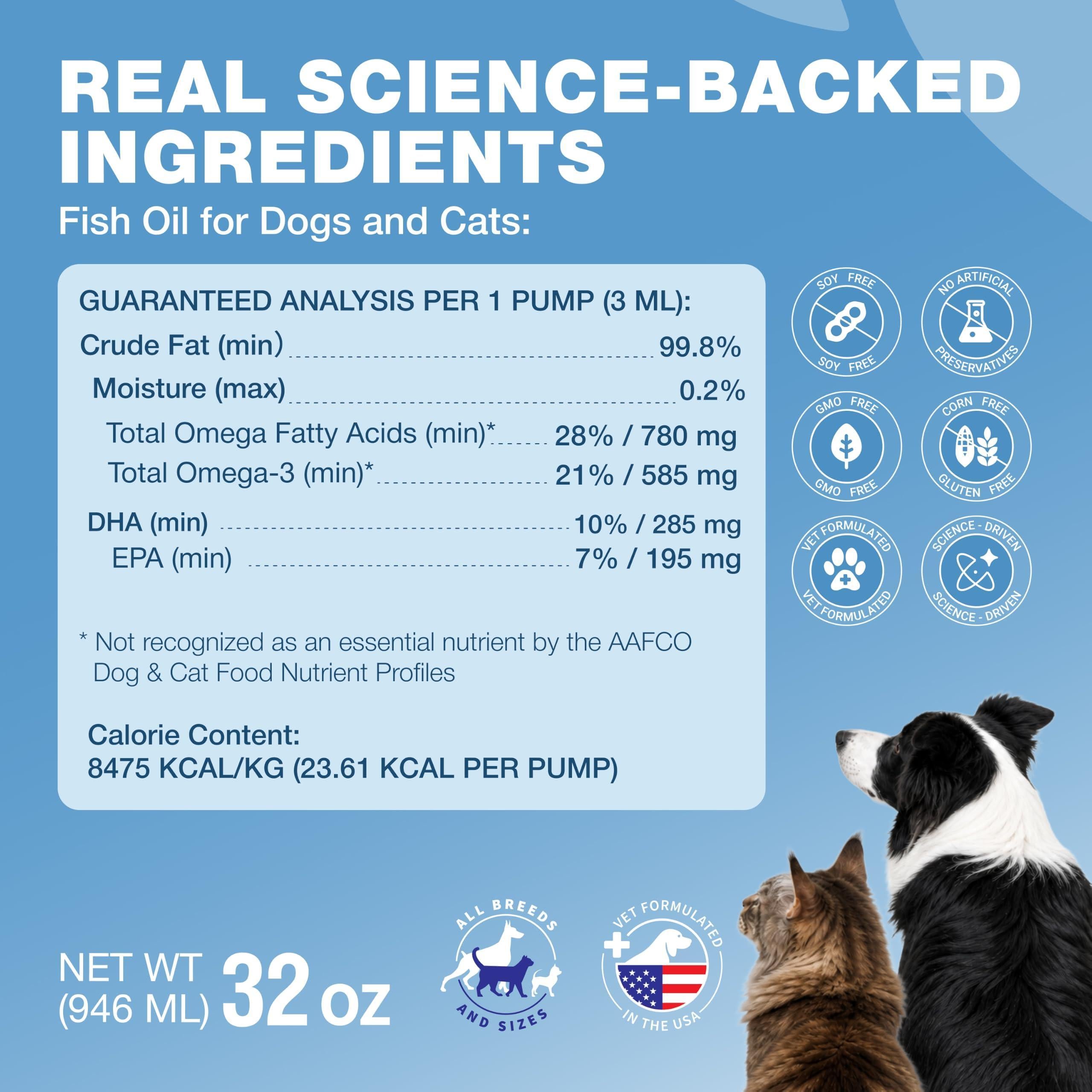 Fish Oil for Dogs and Cats Skin and Coat Support Supplement for Pets Omega 3 6 9 Fatty Acids Itchy Skin, Shedding, Immunity, Joint EPA DHA Wild Caught Salmon and Pollock Food Topper Fish Oil for Dogs and Cats Skin and Coat Support Supplement for Pets Omega 3 6 9 Fatty Acids Itchy Skin, Shedding, Immunity, Joint EPA DHA Wild Caught Salmon and Pollock Food Topper