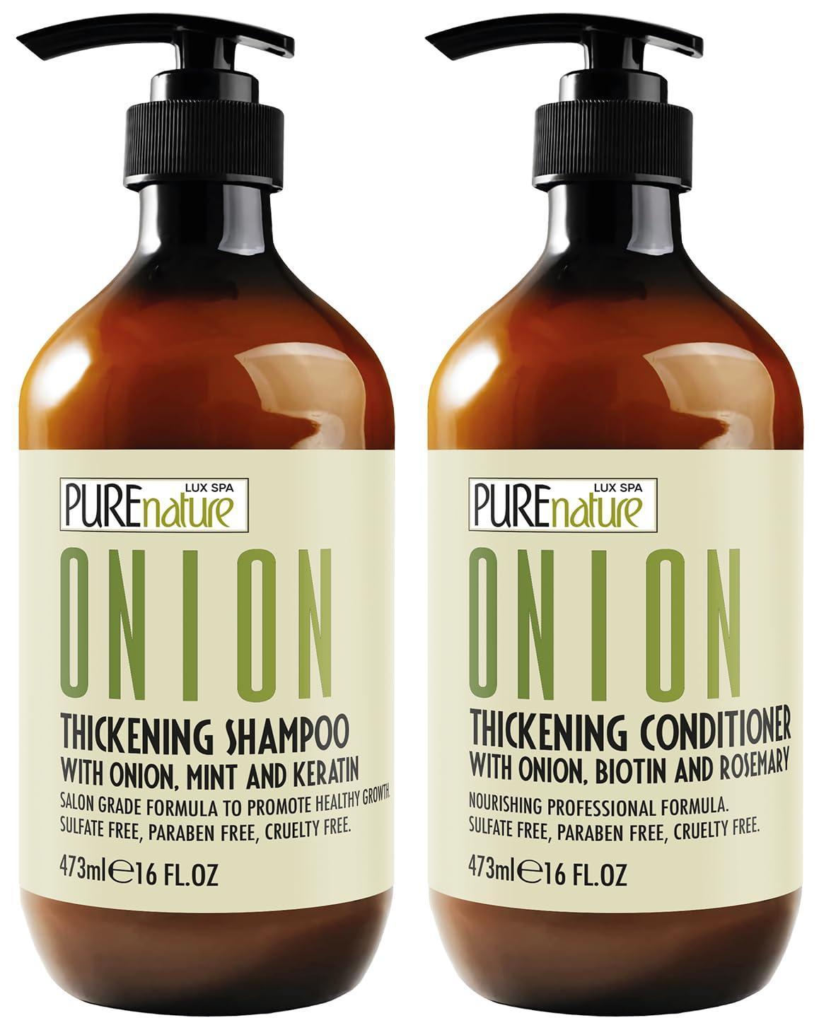 Onion Shampoo and Conditioner Set 16 Fl Oz Sulfate Free Thickening Formula for Men and Women Paraben Free Volumizing Set for Thin Fine Hair Volume Boosting Salon Professional Care Set of 2 Onion Shampoo and Conditioner Set 16 Fl Oz Sulfate Free Thickening Formula for Men and Women Paraben Free Volumizing Set for Thin Fine Hair Volume Boosting Salon Professional Care Set of 2