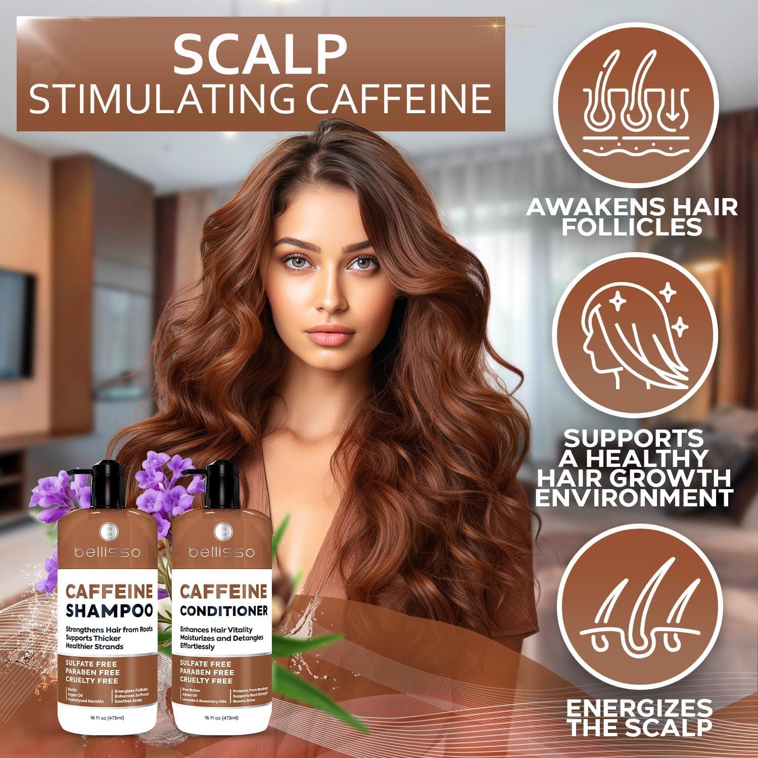 Caffeine Shampoo and Conditioner Set Volumizing Products for Women and Men Thickening Volume Boosting Formula for Thinning and Fine Hair Sulfate Free No Parabens Hydrating Salon Grade Caffeine Shampoo and Conditioner Set Volumizing Products for Women and Men Thickening Volume Boosting Formula for Thinning and Fine Hair Sulfate Free No Parabens Hydrating Salon Grade