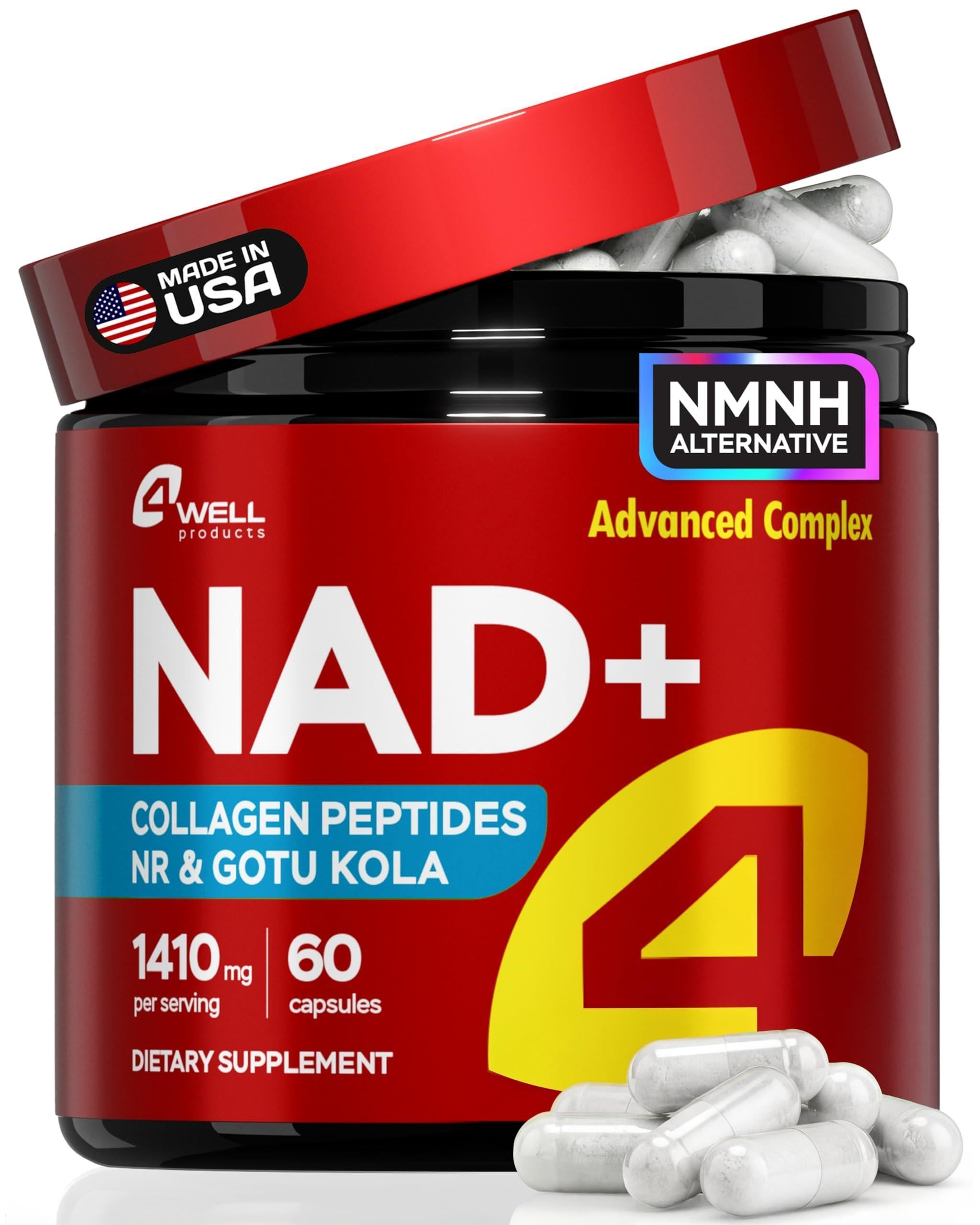NAD Plus Supplement 1400mg NMNH Supplement Alternative Supports Healthy Aging Complex with Nicotinamide Riboside & Gotu Kola Collagen Formula for Energy Skin & Cognitive 60 Caps NAD Plus Supplement 1400mg NMNH Supplement Alternative Supports Healthy Aging Complex with Nicotinamide Riboside & Gotu Kola Collagen Formula for Energy Skin & Cognitive 60 Caps