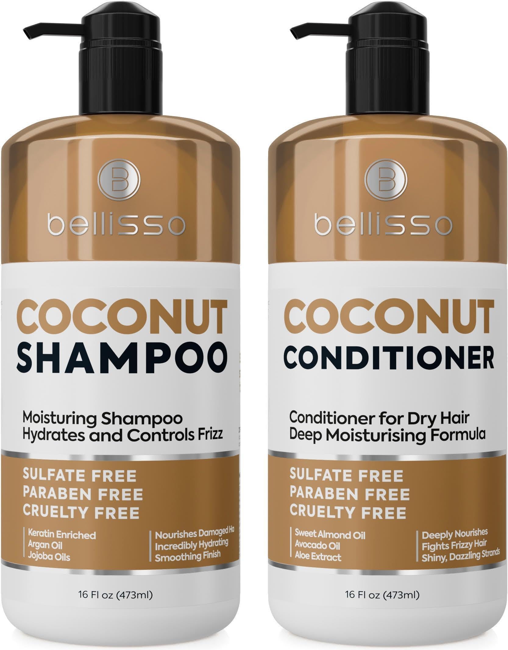 Coconut Shampoo and Conditioner Set 16 Fl Oz Set of 2 Sulfate Free Deep Moisturizing Hydrating Anti Frizz Formula for Women and Men Professional Salon Grade Dry Damaged Hair Care Products Coconut Shampoo and Conditioner Set 16 Fl Oz Set of 2 Sulfate Free Deep Moisturizing Hydrating Anti Frizz Formula for Women and Men Professional Salon Grade Dry Damaged Hair Care Products