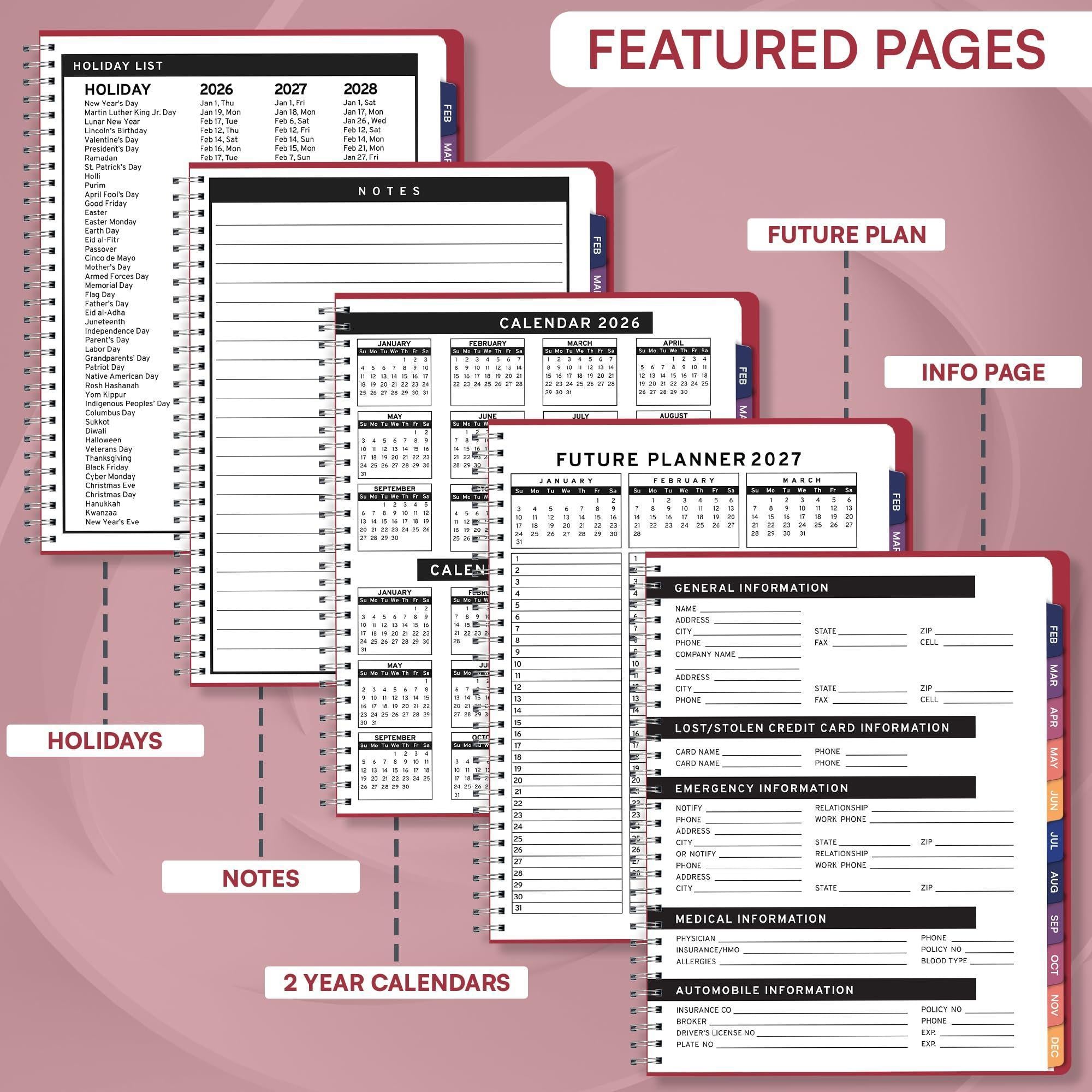 2026 Appointment Book & Planner 8.5 x 11 inch Large Maroon Tabbed Daily Hourly Weekly Planner Schedule Book 15 Minute time Slots Business & Personal Planner Jan 2026 Dec 2026 2026 Appointment Book & Planner 8.5 x 11 inch Large Maroon Tabbed Daily Hourly Weekly Planner Schedule Book 15 Minute time Slots Business & Personal Planner Jan 2026 Dec 2026