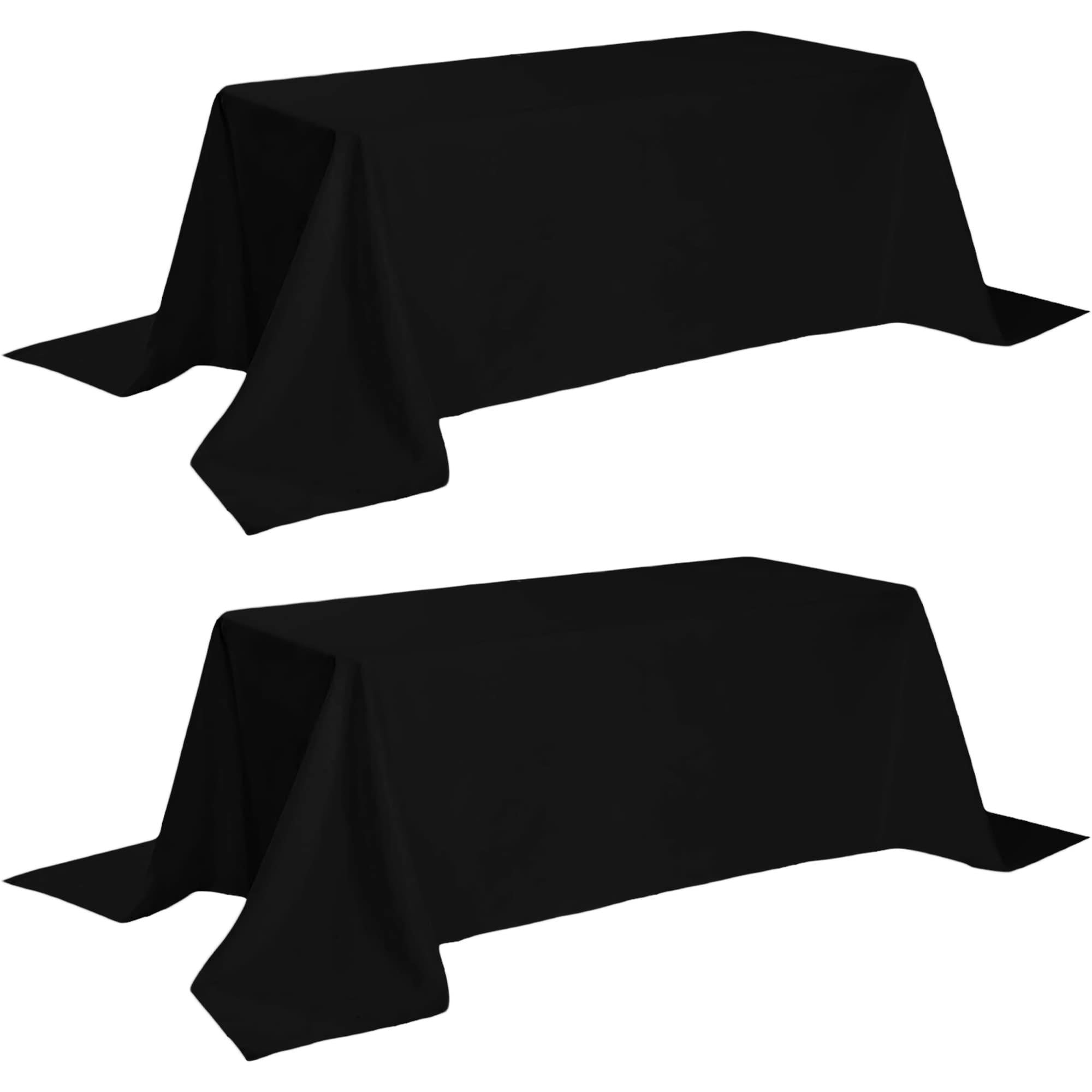 2 Pack Black Tablecloth 90x132 in Table Cover for 6 Ft Rectangle Table Polyester 2 Pack Black Tablecloth 90x132 in Table Cover for 6 Ft Rectangle Table Polyester