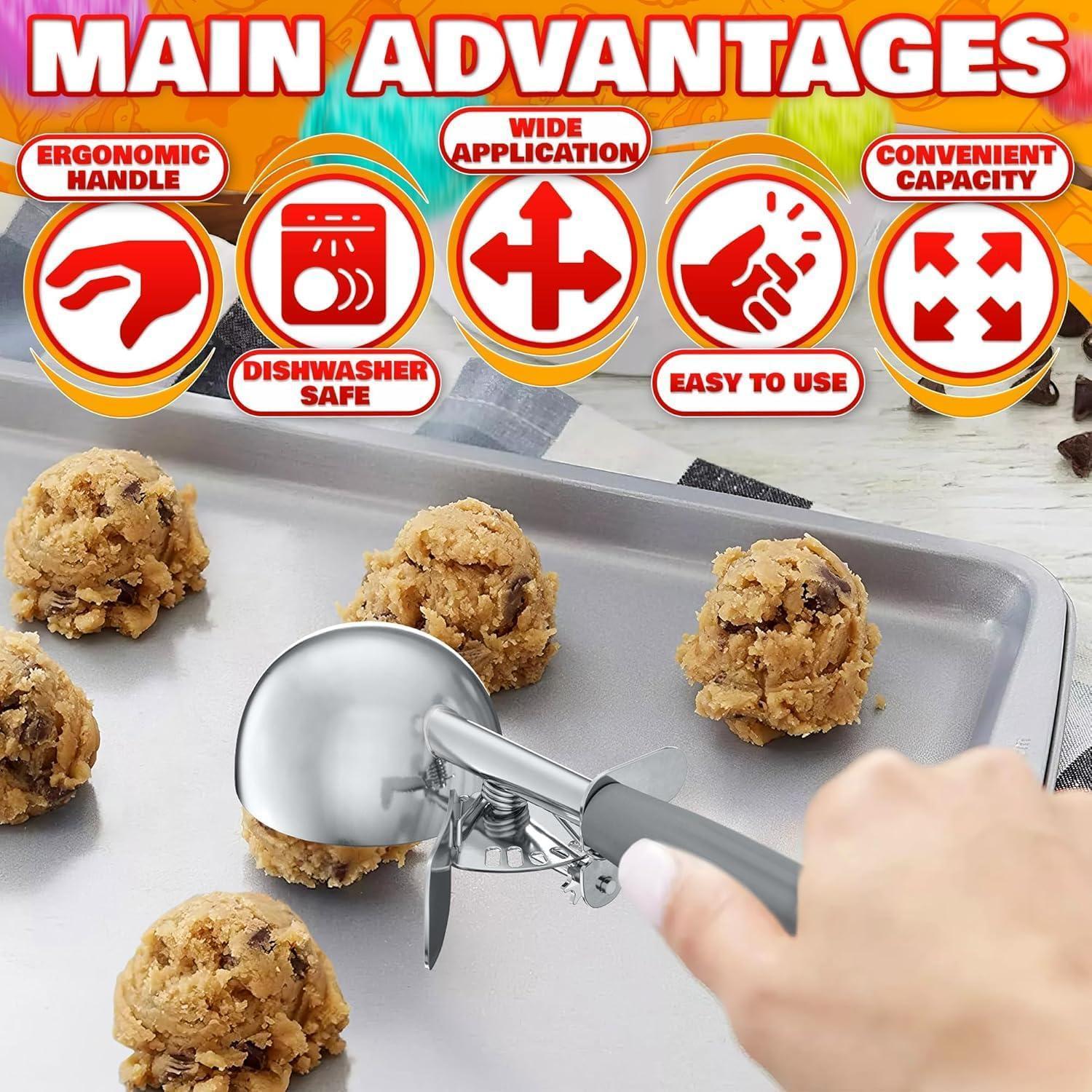4 oz Ice Cream Scoop with Trigger Release #8 – Stainless Steel Versatile Tool for Baking Cookies and Desserts Durable Easy to Clean Dishwasher Safe Ergonomic Design for Precise Culinary Portions 4 oz Ice Cream Scoop with Trigger Release #8 – Stainless Steel Versatile Tool for Baking Cookies and Desserts Durable Easy to Clean Dishwasher Safe Ergonomic Design for Precise Culinary Portions