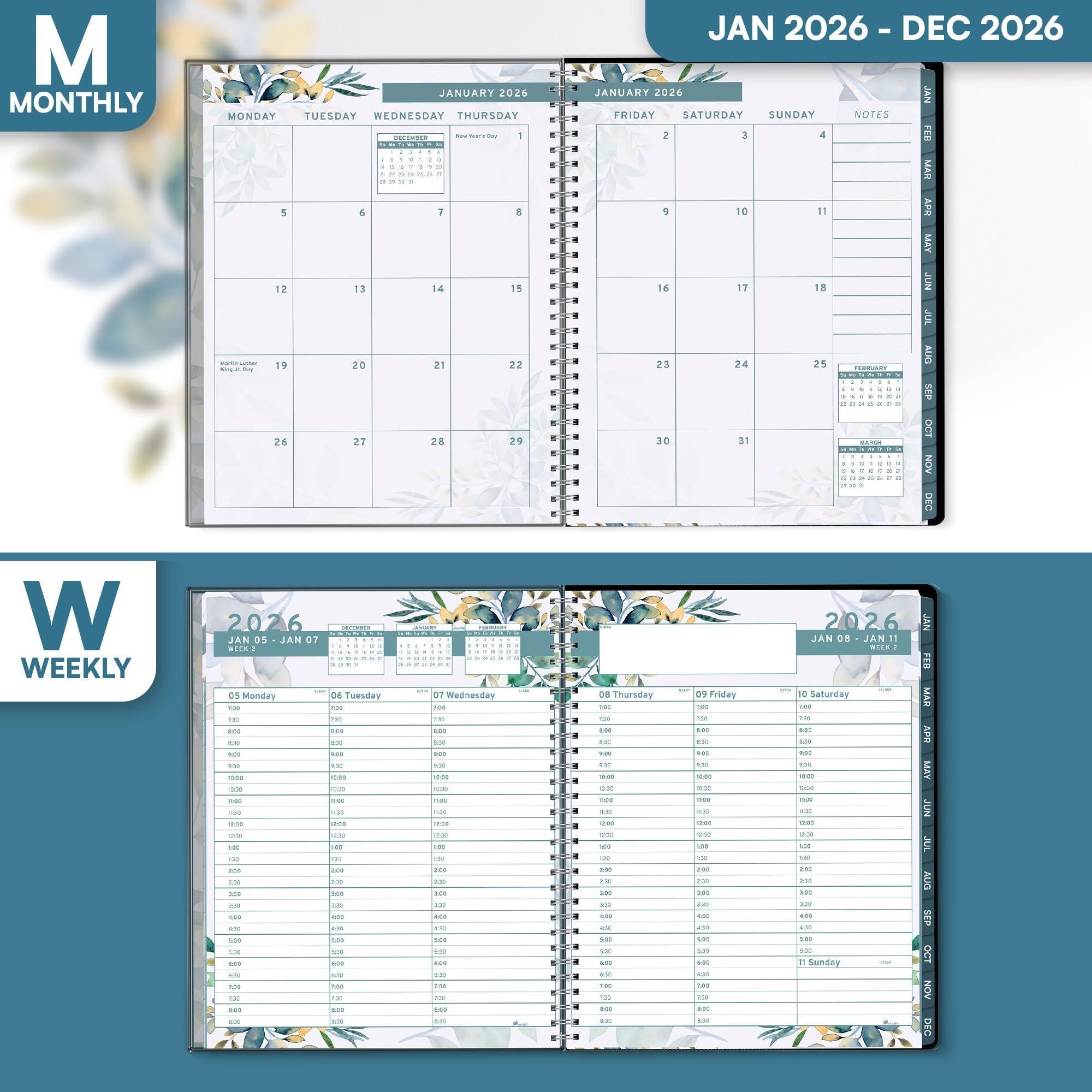 2026 Appointment Book and Planner 6.5 x 8.5 inch Large Floral Tabbed Daily Hourly Weekly Planner Calendar Schedule Book 30 Minute time Slots Jan 2026 Dec 2026 2026 Appointment Book and Planner 6.5 x 8.5 inch Large Floral Tabbed Daily Hourly Weekly Planner Calendar Schedule Book 30 Minute time Slots Jan 2026 Dec 2026
