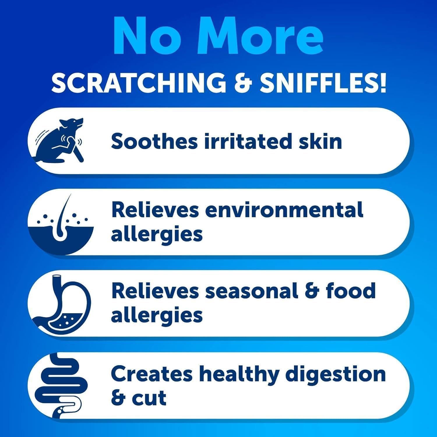 Dog Allergy Relief Chews Itchy Skin Relief Omega-3 Fish Oil Dog Allergy Relief Chews Itchy Skin Relief Omega-3 Fish Oil