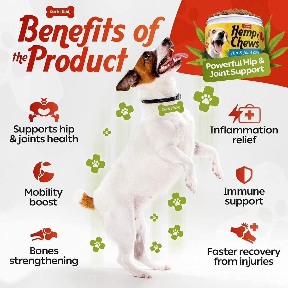 Hemp Hip & Joint Supplement for Dogs 120 Count Glucosamine Hemp Hip & Joint Supplement for Dogs 120 Count Glucosamine