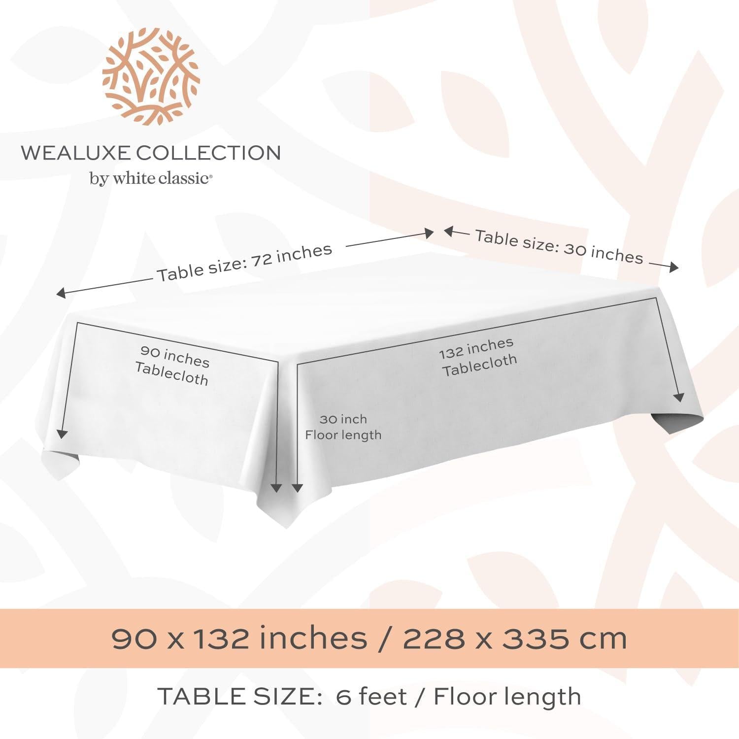 2 Pack Classic White Tablecloth 90x132 in Table Cover for 6 Ft Rectangle Tables 2 Pack Classic White Tablecloth 90x132 in Table Cover for 6 Ft Rectangle Tables
