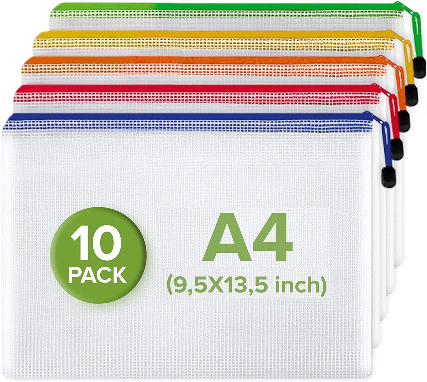 Mesh Zipper Pouch Document Bag for School Office Supplies Storage 10 Pack A4 Mesh Zipper Pouch Document Bag for School Office Supplies Storage 10 Pack A4