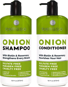 Onion Shampoo and Conditioner Set With Rosemary and Biotin Thickening Products