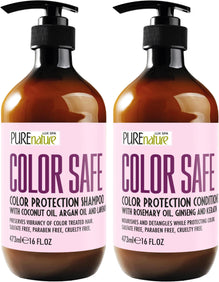 Color Safe Shampoo and Conditioner Set 16 Fl Oz Set of 2 Sulfate Free and Paraben Free for Protecting Treated Dyed and Colored Hair Professional Salon Care for Women and Men