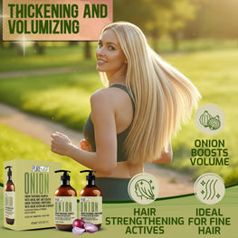Onion Shampoo and Conditioner Set 16 Fl Oz Sulfate Free Thickening Formula for Men and Women Paraben Free Volumizing Set for Thin Fine Hair Volume Boosting Salon Professional Care Set of 2
