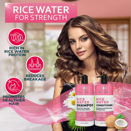 Rice Water Shampoo and Conditioner Set   Sulfate Free for Thin and Fine Hair