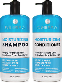 Moisturizing Shampoo and Conditioner Set Sulfate Free Care for Women and Men Hydrating Deep Moisture Duo with Shea Butter Salon Grade Color Safe Ideal for Curly Hair and Dry Split Ends