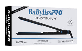 BABYLISSPRO NANO TITANIUM LIMITED EDITION BLACK AND BLUE 1.5 INCH ULTRA-THIN FLAT IRON